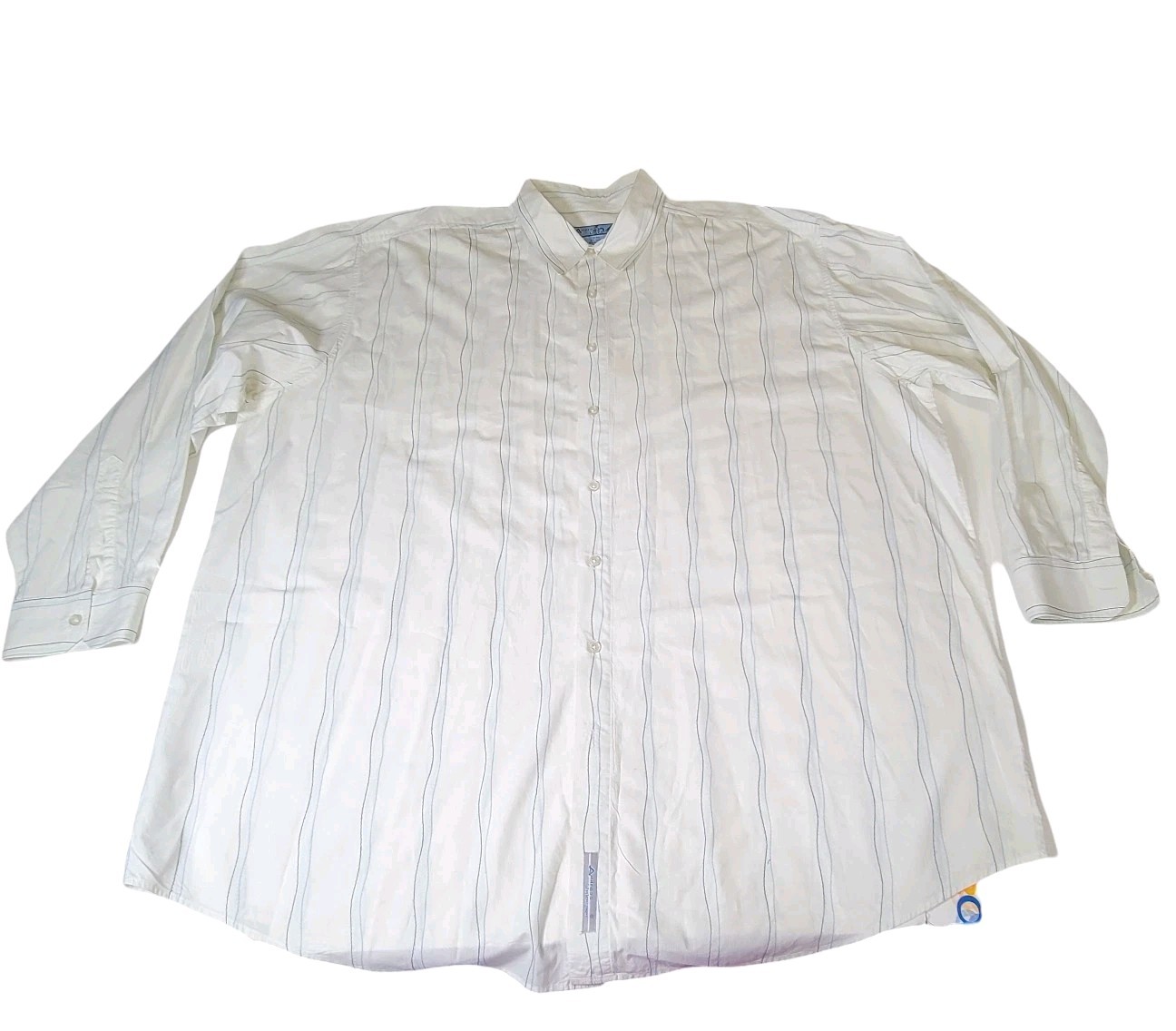 Address Unknown White Verticle Stripe Long Sleeve Button Up Shirt Men’s 3X Big