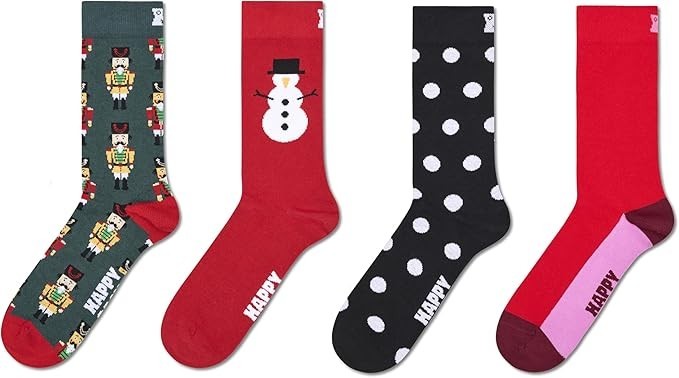 HAPPY SOCKS MEN’S 4-PACK OF HOLIDAY SOCKS, BRAND NEW IN GIFT BOX