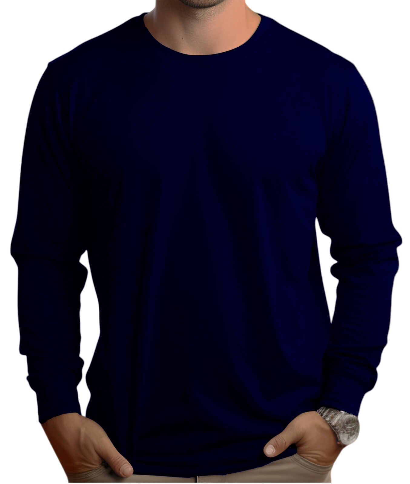 DRI-FIT Long Sleeve T-Shirts, UPF 50+ Sun Protection Shirt NAVY BLUE