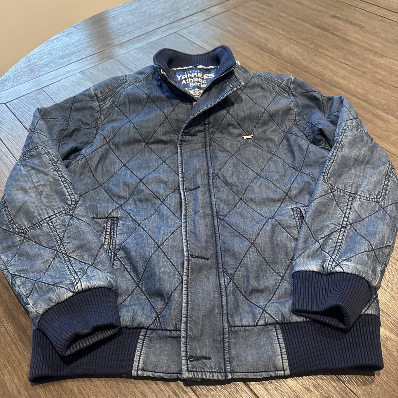Yankees Athletic Series Quilted Jacket Paisley Lining Blue Men’s L EU