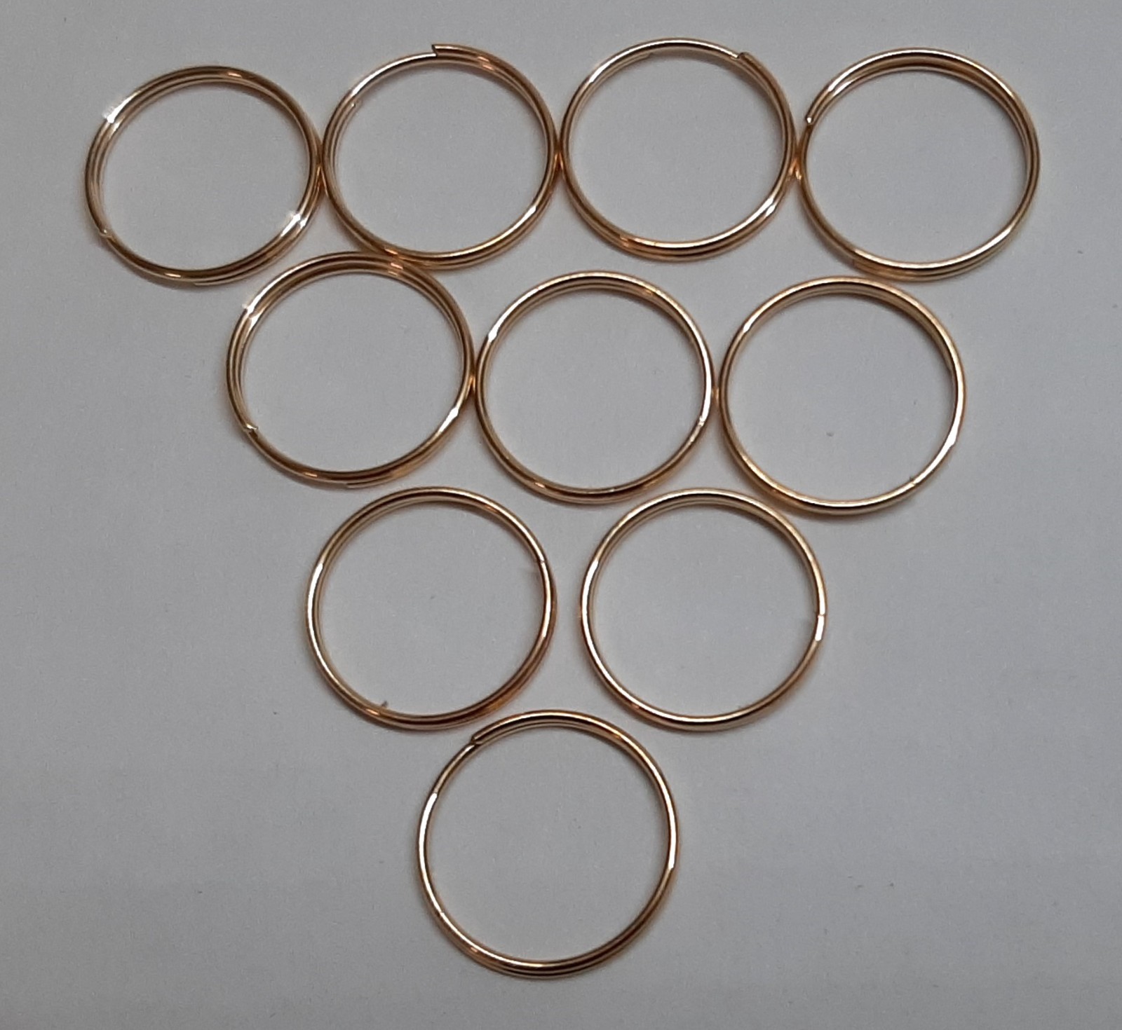 Metal Button Split Rings ½” / 14mm Diameter Set of 10- NEW