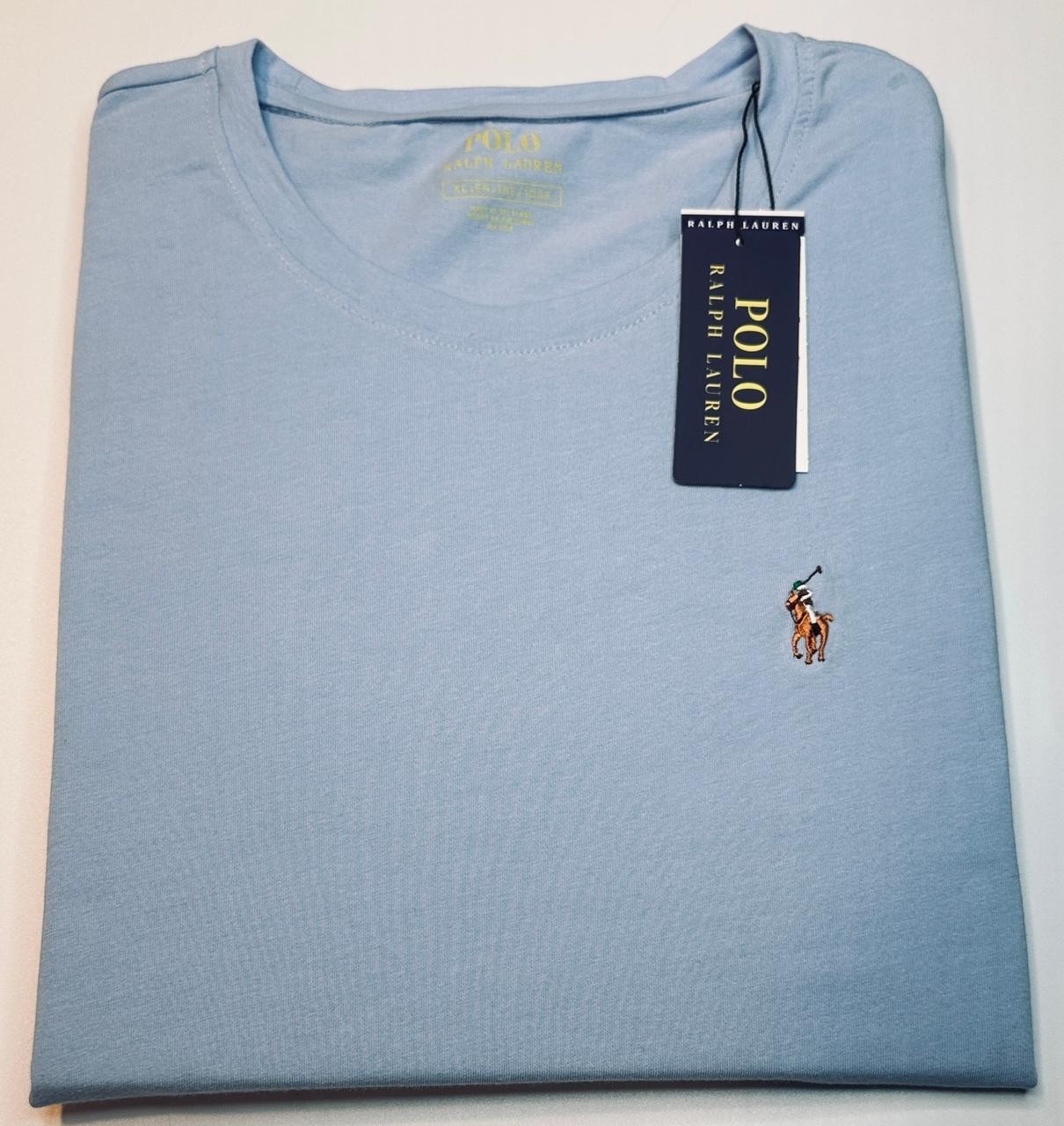 NWT Polo Ralph Lauren Men Short Sleeve Crew Neck-Sky Blue T-Shirt Free Shipping