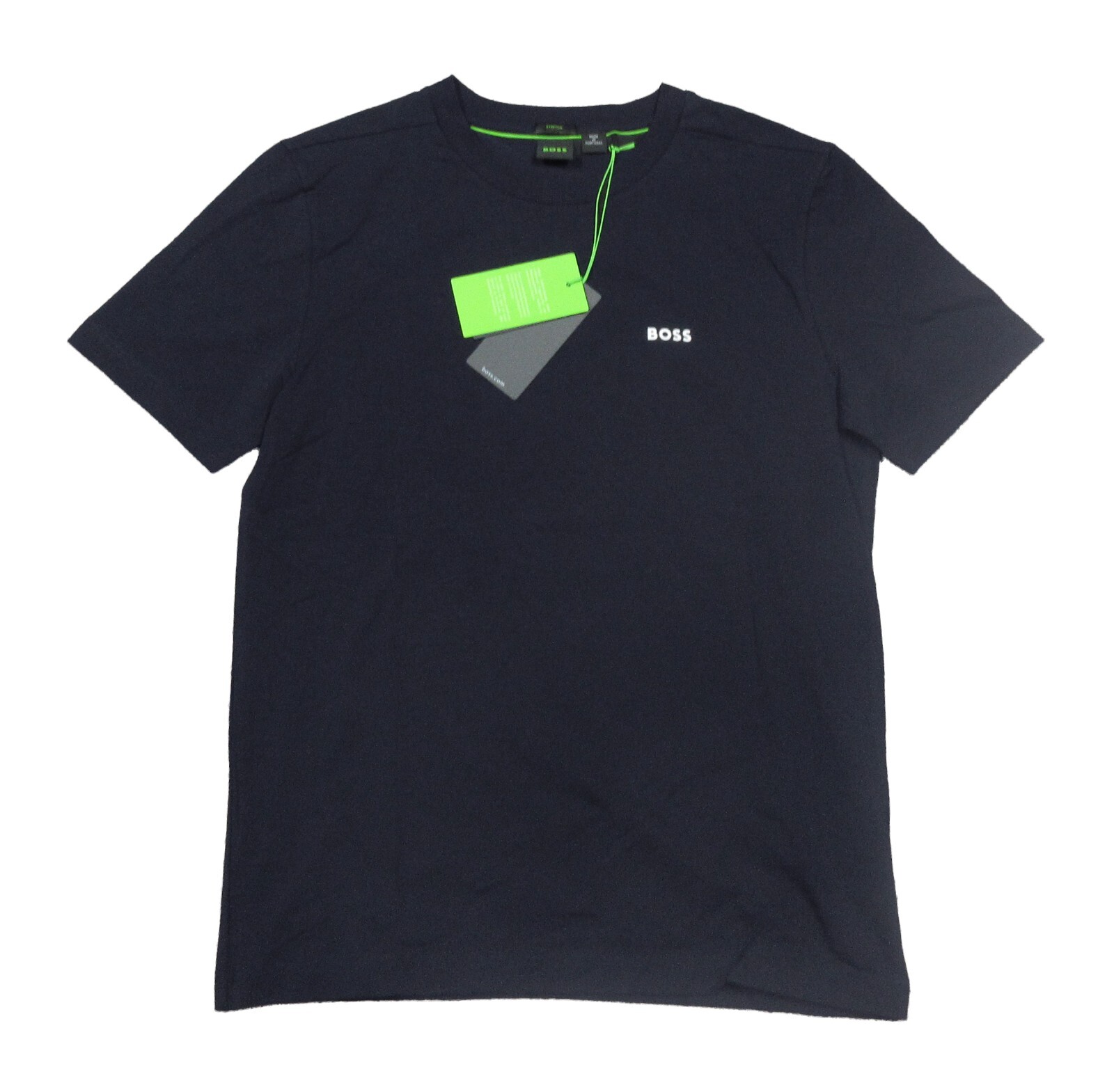Boss Hugo Boss Men’s Navy Tee Regular Fit Stretch Crew-Neck Short Sleeve Shirt
