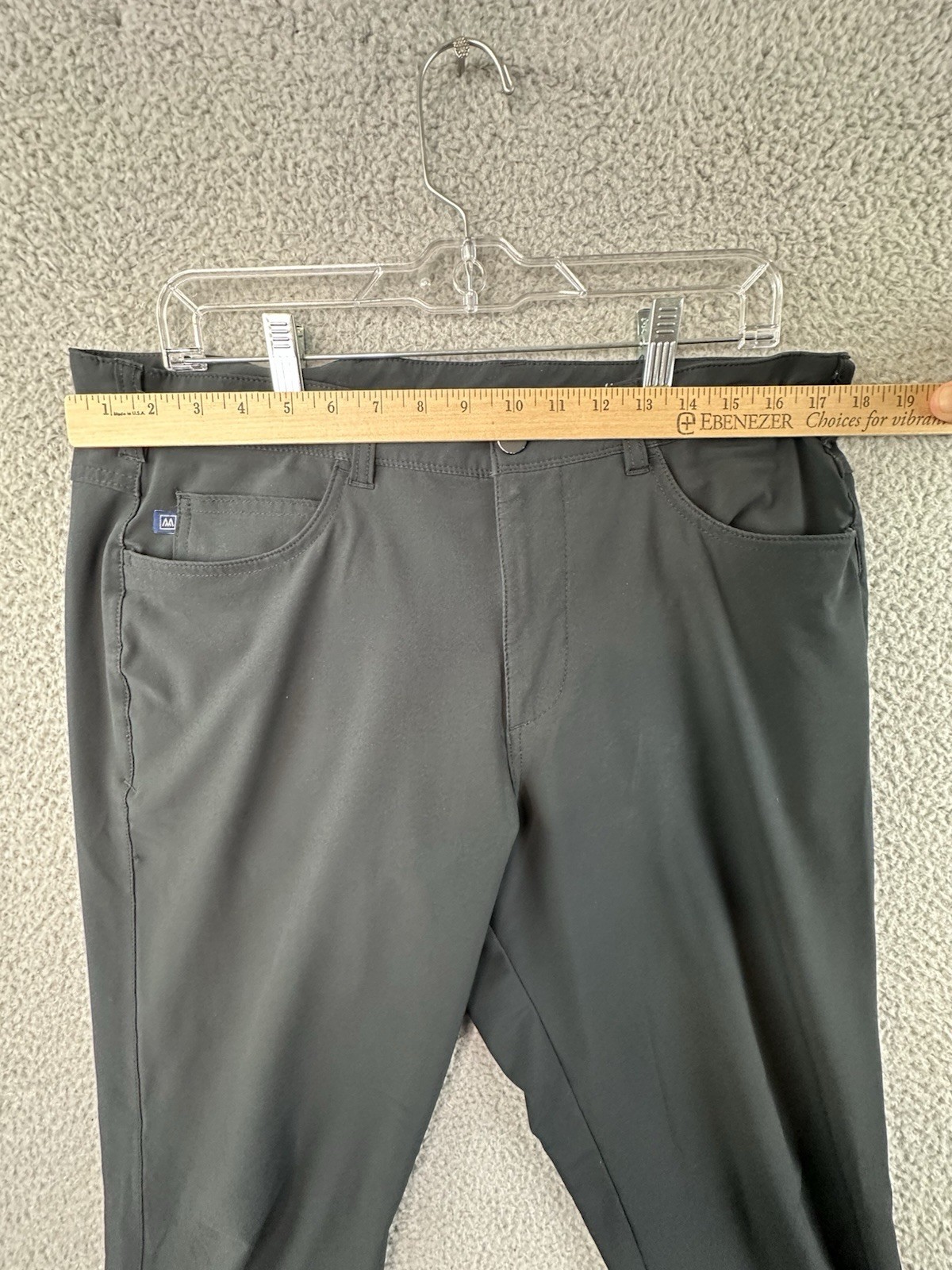 Mizzen + Main Helmsman Pants Mens 34×32 Black Performance Stretch Golf Business