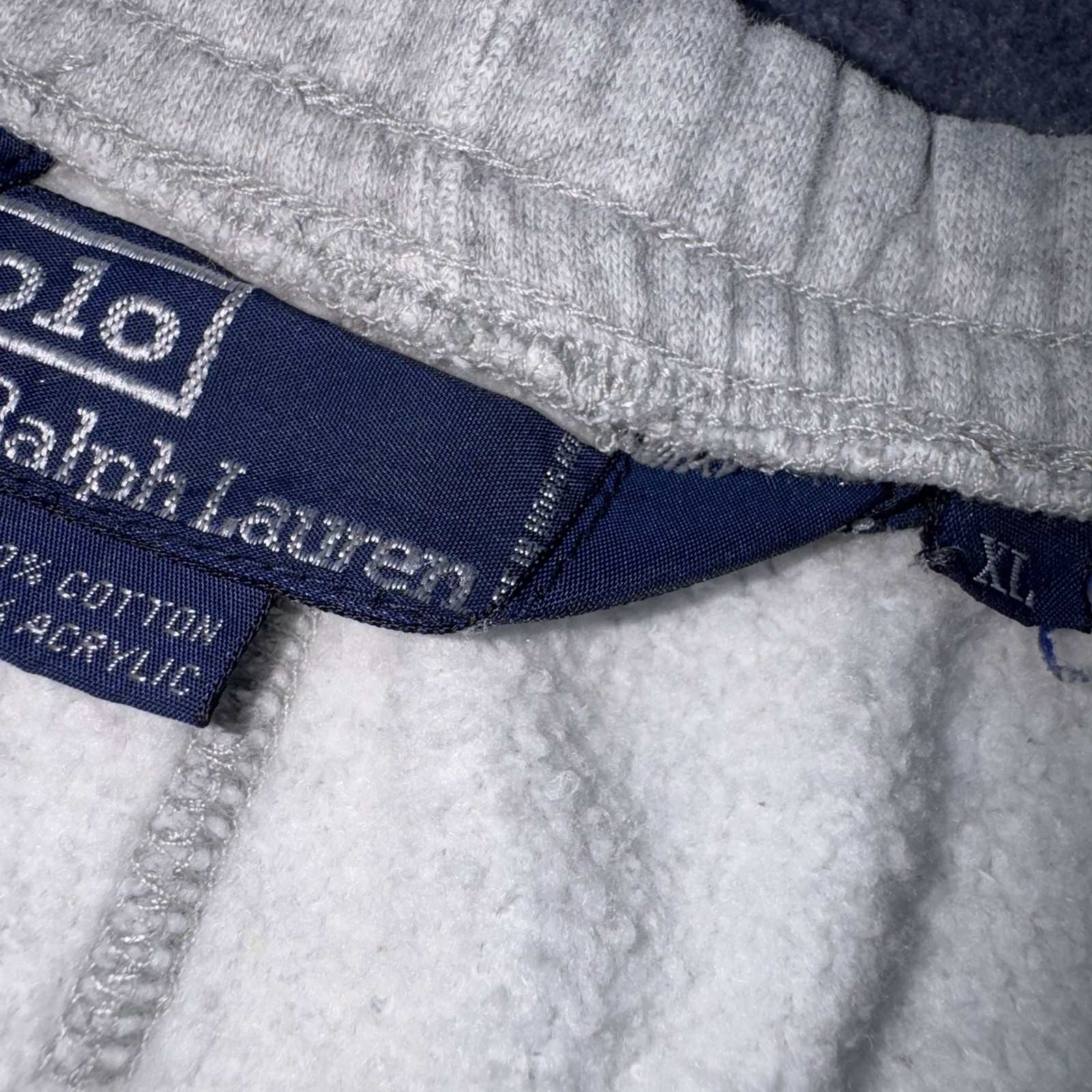 Vintage 90s Polo Ralph Lauren XL Gray Cotton Blend Jogger Sweatpants Hong Kong
