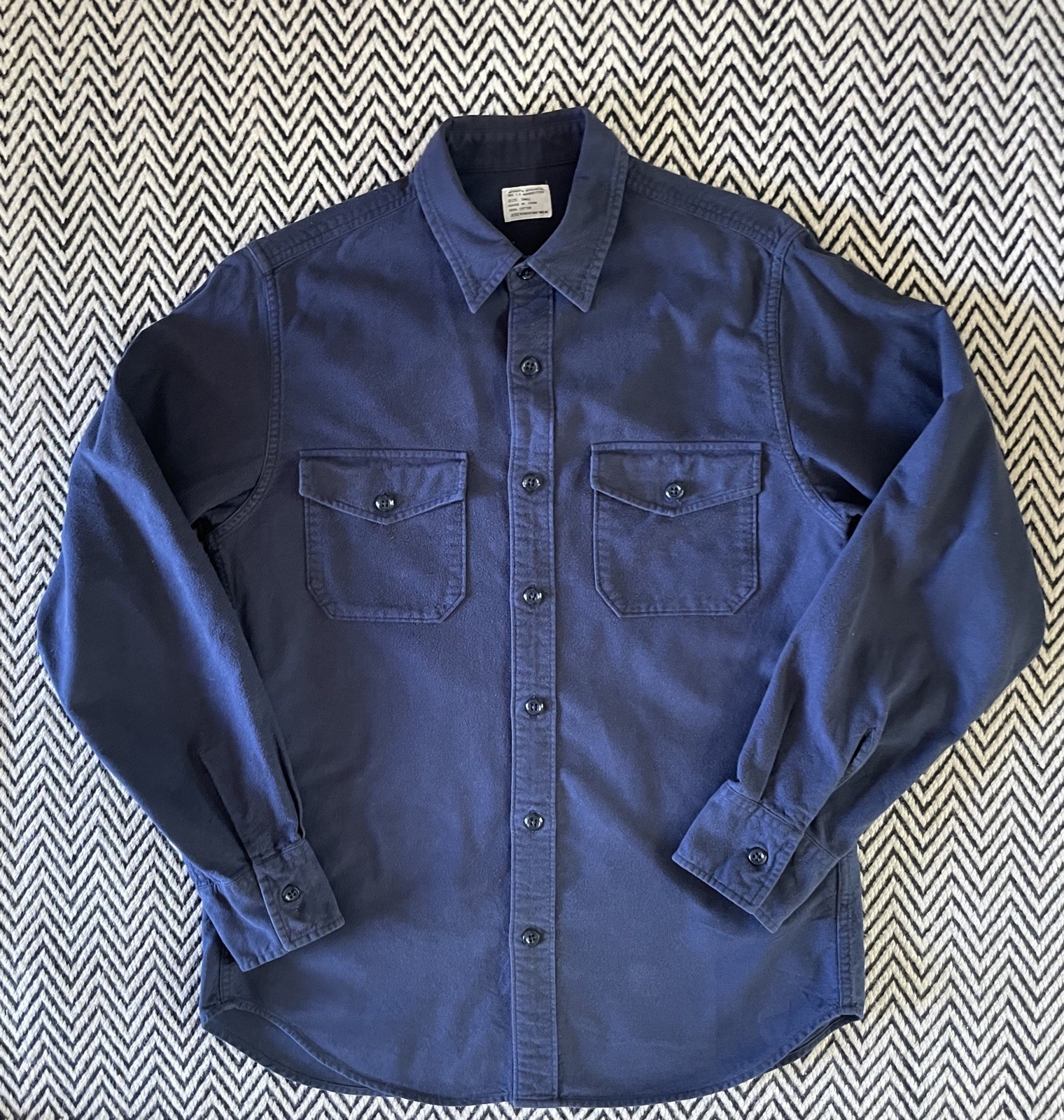 J. Crew Navy Blue Long Sleeve Chamois Shirt S