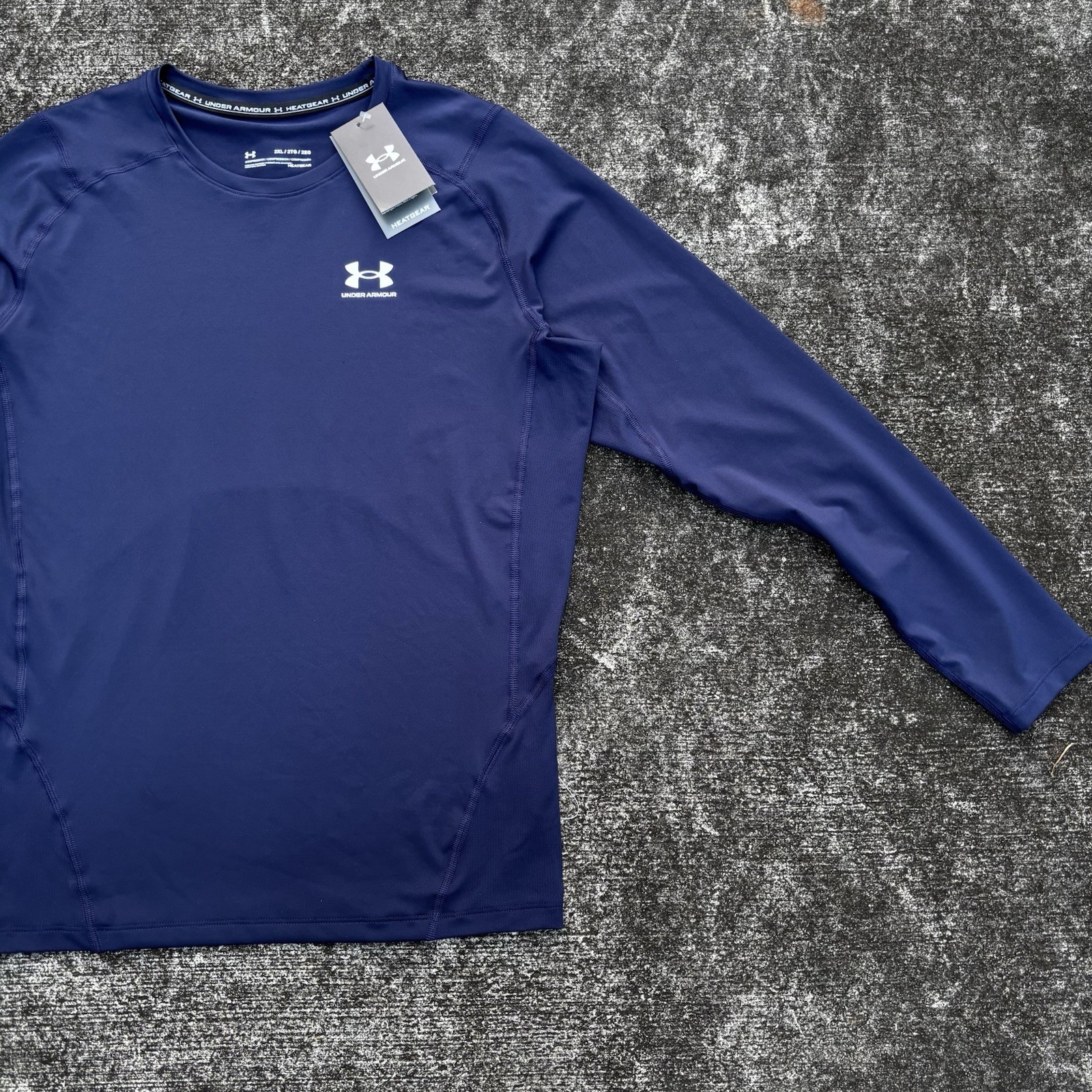 Under Armour HeatGear Compression Long Sleeve Shirt Men’s 2XL Navy 1361524 NWT
