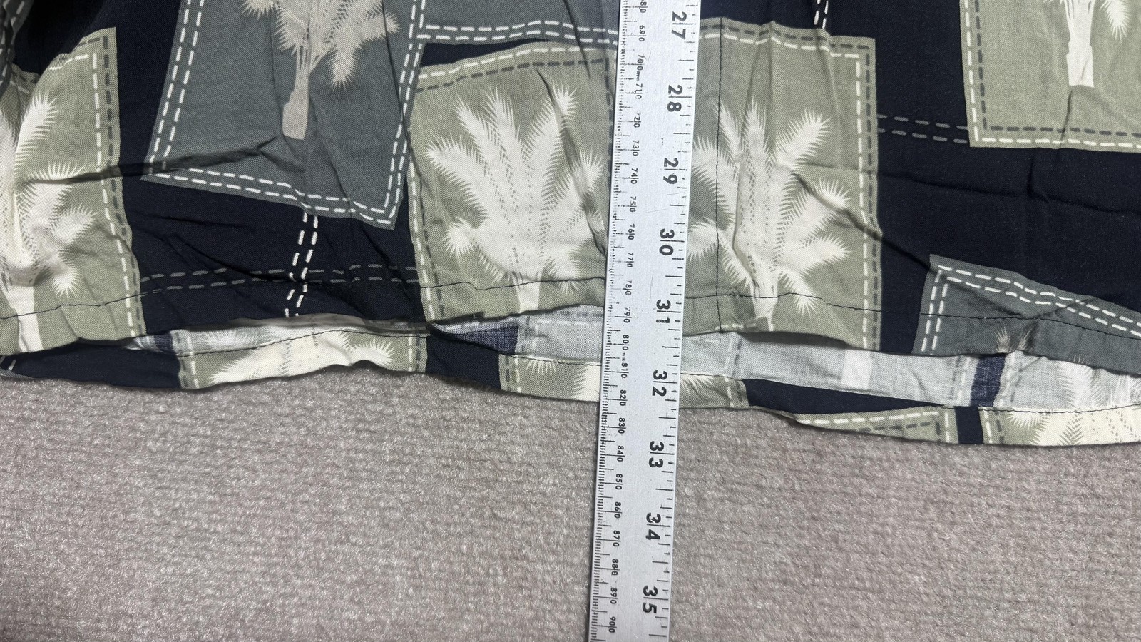 Hollis River Shirt Mens Medium Green Palm Hawaiian Short Sleeve Button Front