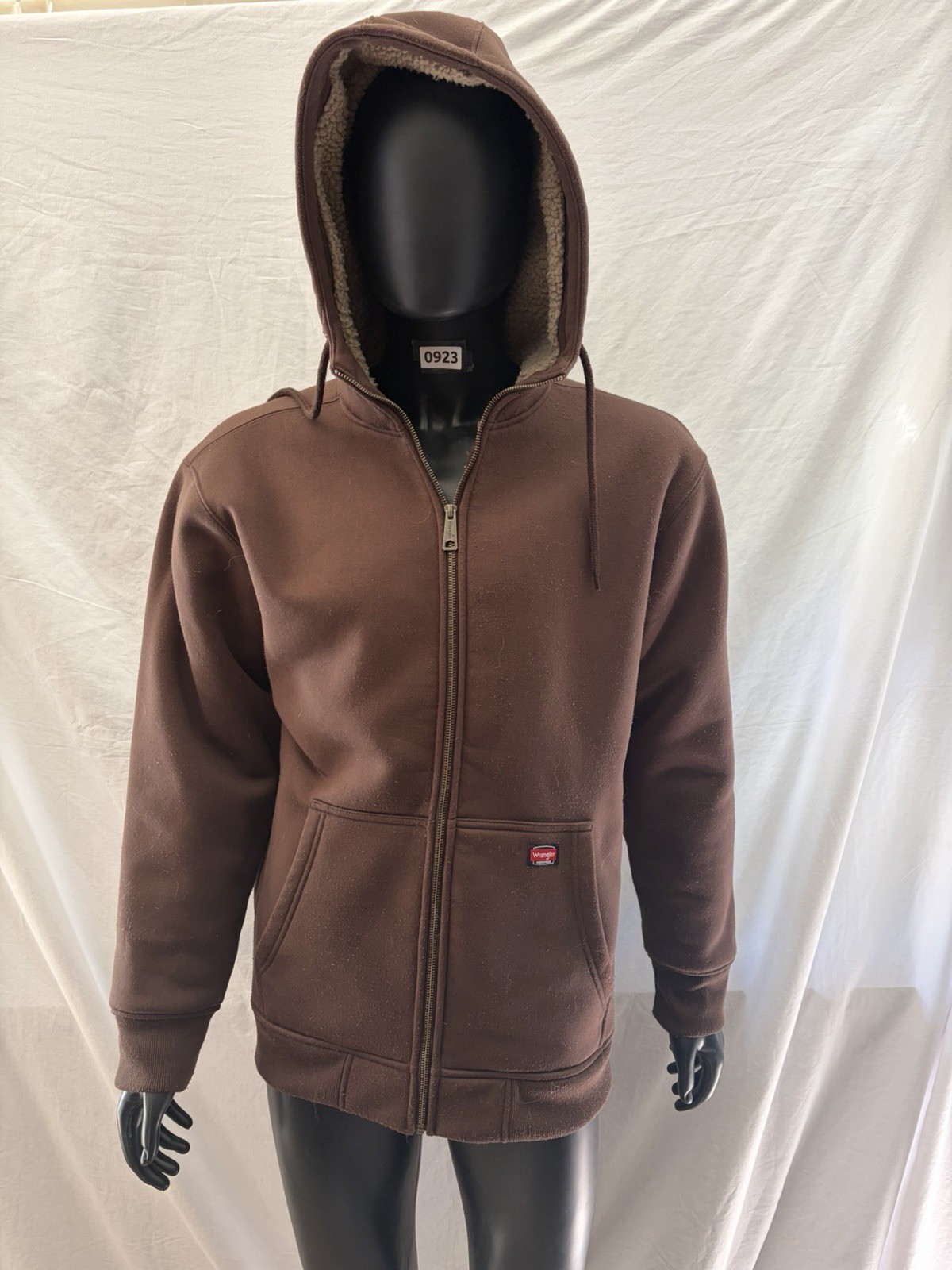 Wrangler Workwear Zip Front Hoodie, Brown L