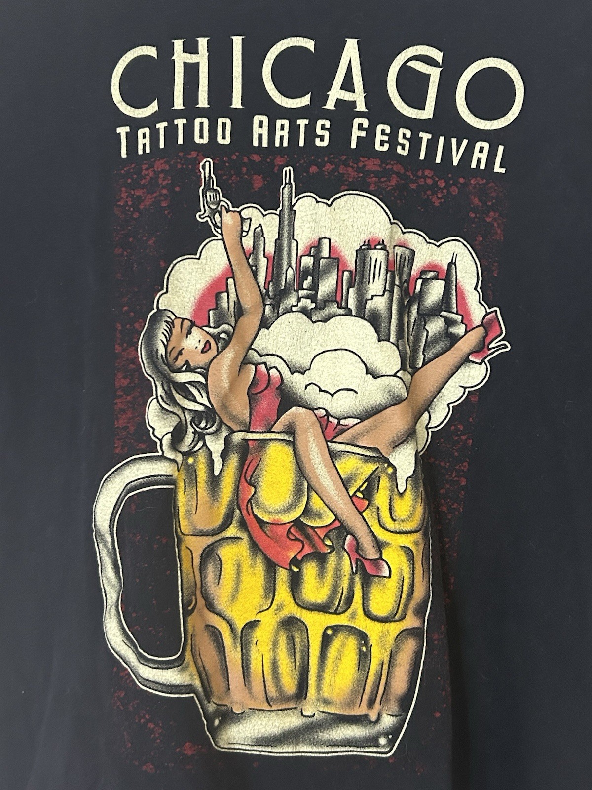 Chicago Tattoo Arts Festival Convention Shirt Classic Tattoo Medium Crewneck