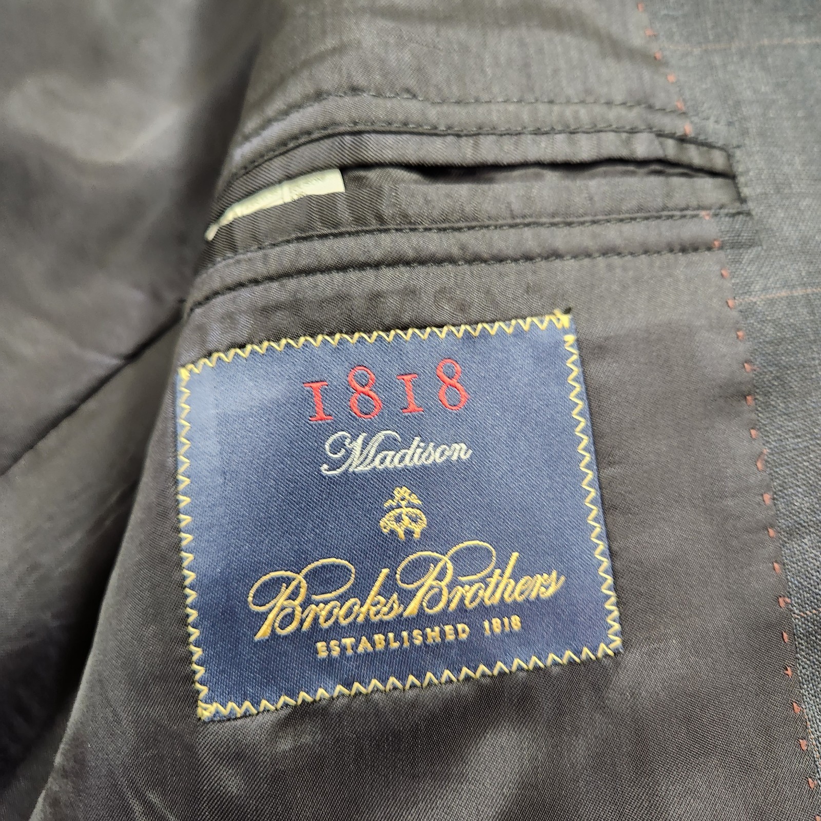 Brooks Brothers 1818 Sport Coat Mens 43R Blue Drago Lanificio In Biella Italy