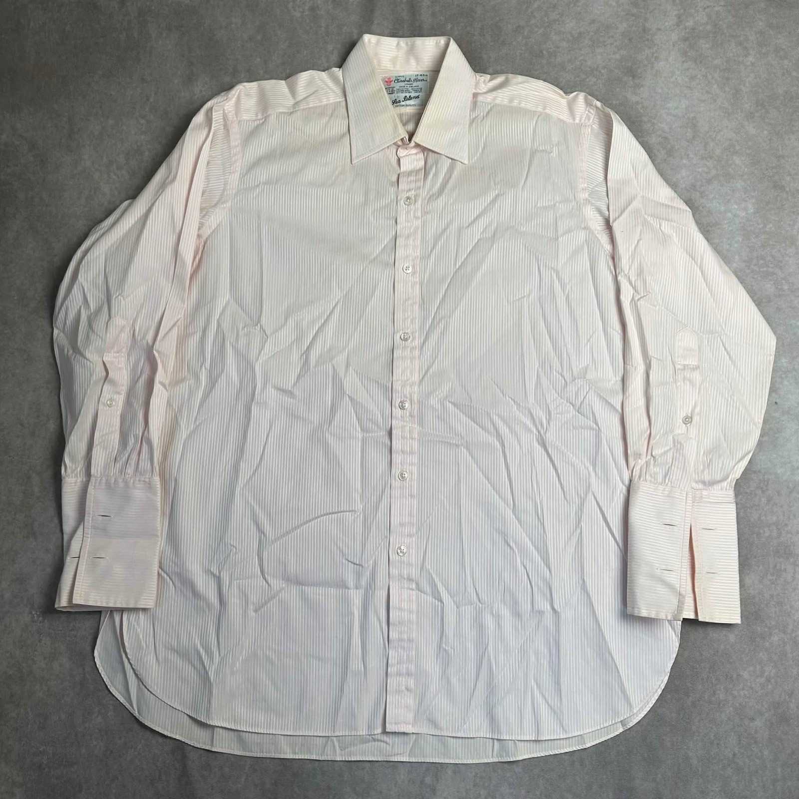 Turnbull & Asser Mens Pink Striped Sea Island Cotton Dress Shirt 17 43cm England