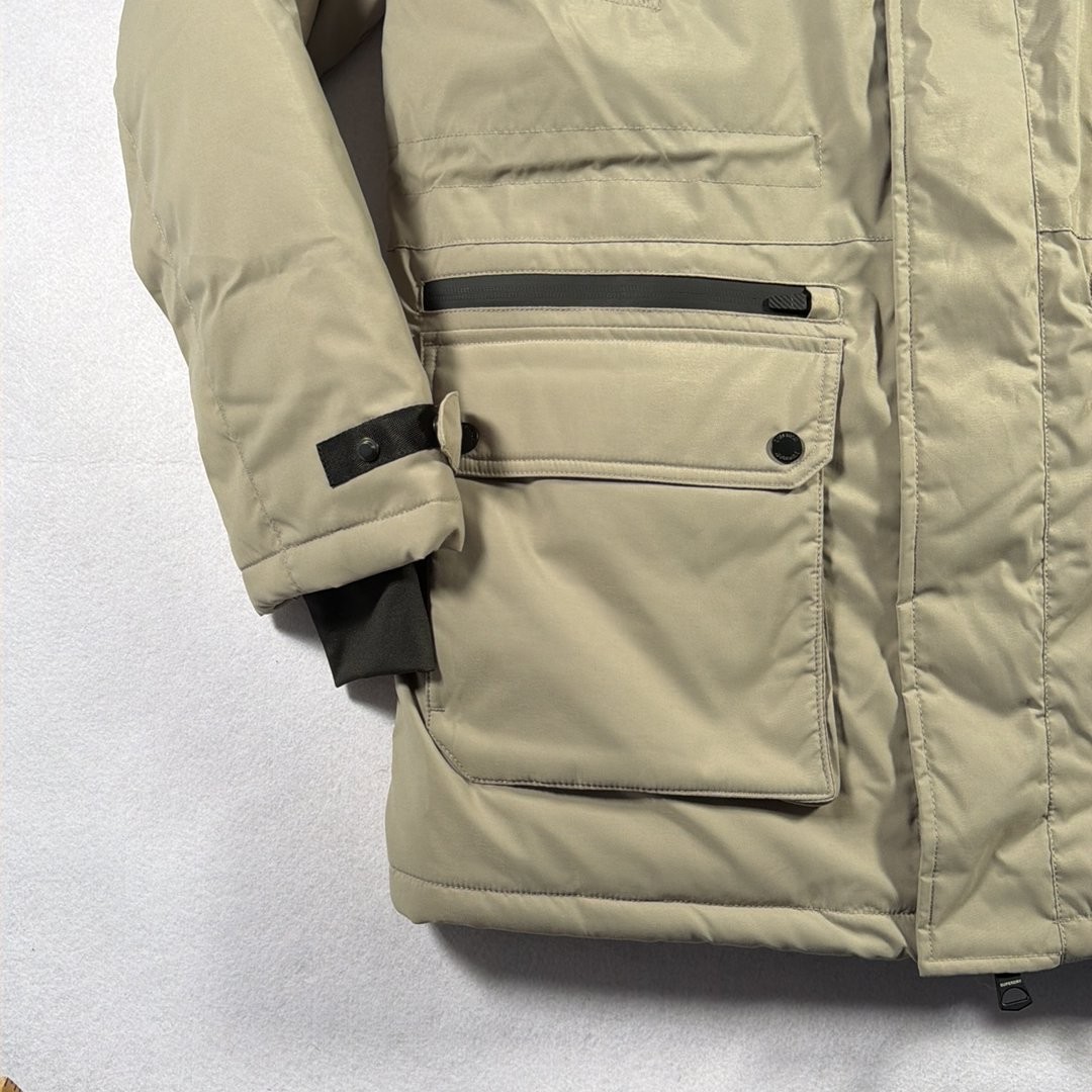 Superdry NYC New York City Parka Coat Men’s S-M Beige Grey Hood Padded M5011754A