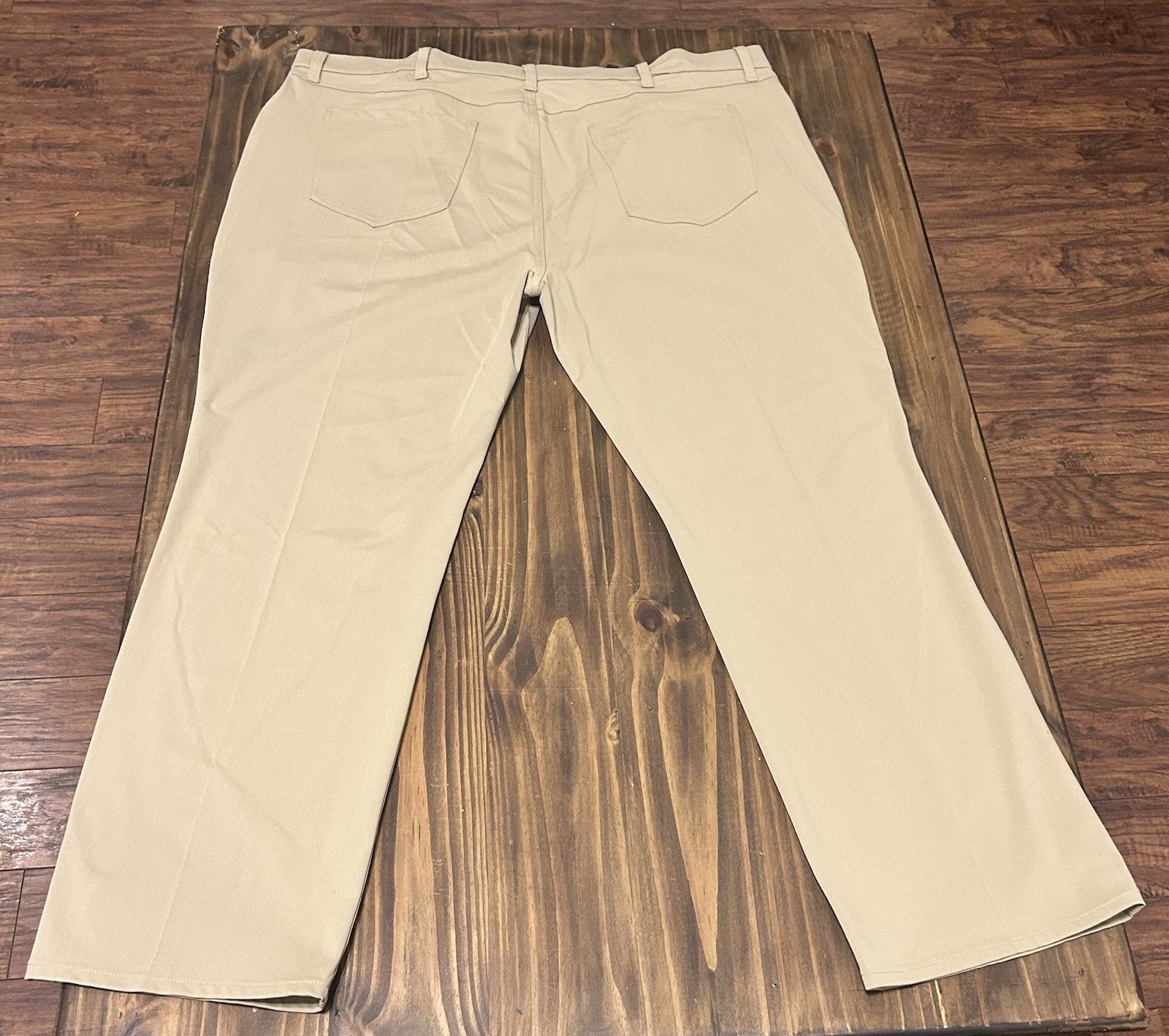 Stylius Men’s Athletic Fit Stretch Quick Dry 5-Pocket Flat Front Beige 44