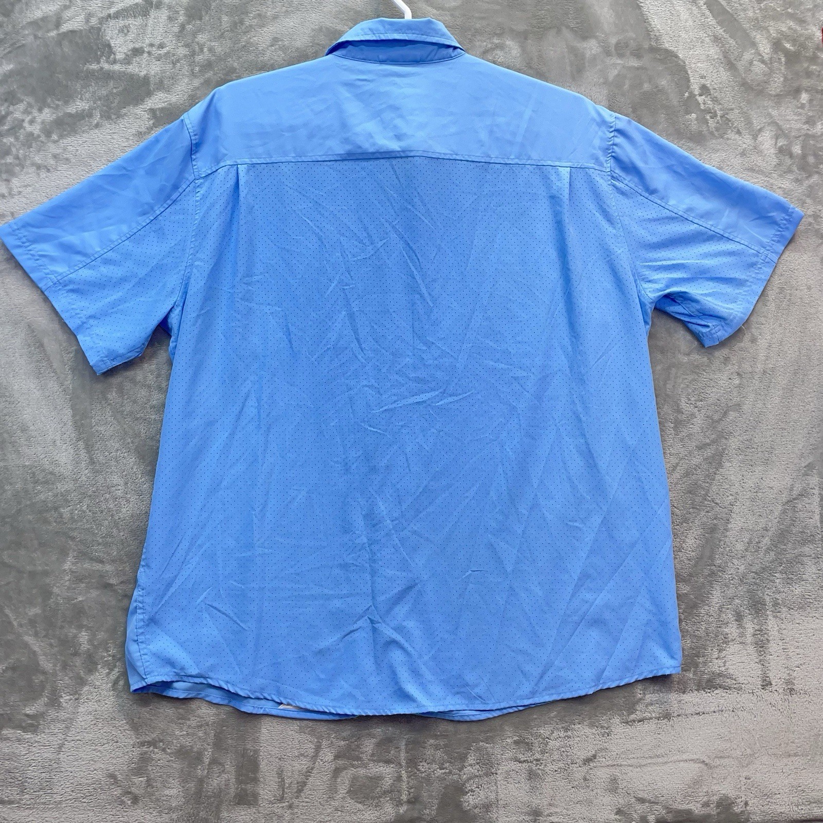 Huk Shirt Men’s 2XL Tide Point Fishing Woven sport Vented Performance Guide blue