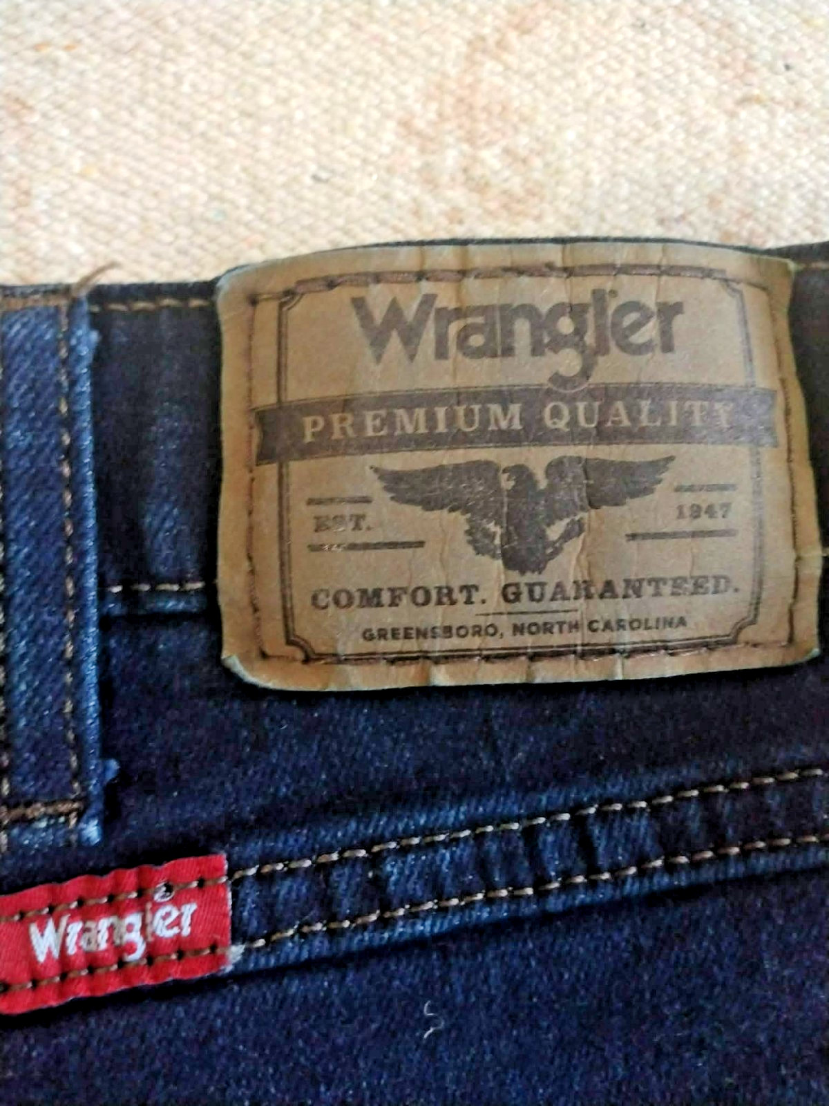 Wrangler Premium Quality Mens Jeans 36×32 Blue Straight Fit Comfort Stretch
