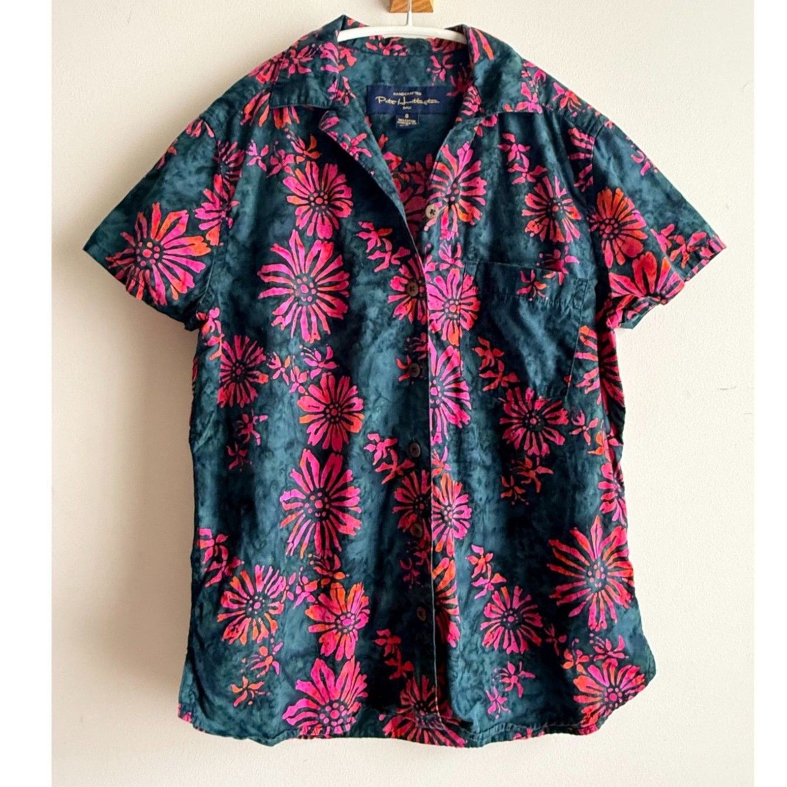 Pete Huntingdon Hawaiian Shirt – amazing batik style pattern – S