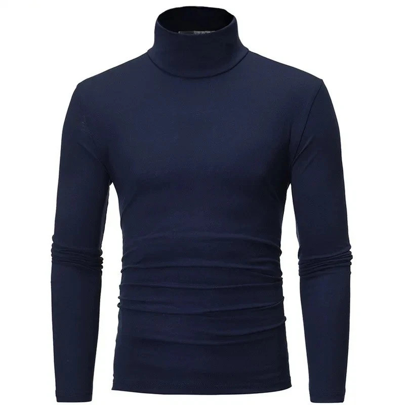 Mens Turtleneck Long Sleeve Shirt – Winter Pullover Sweater for Men
