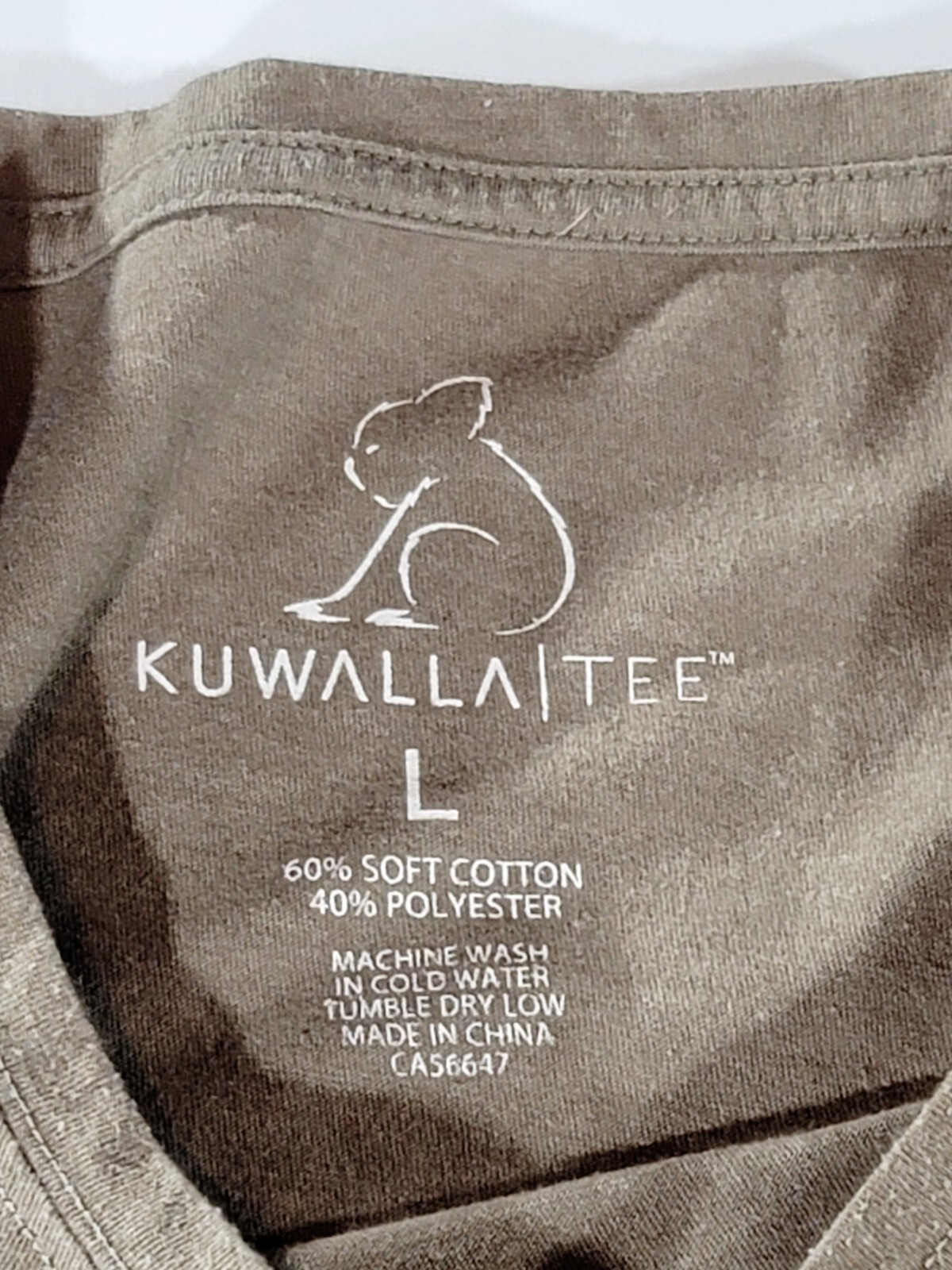 Kuwalla Tee T-Shirt Men’s Large Brown Cotton Round Neck Short Sleeve Pullover
