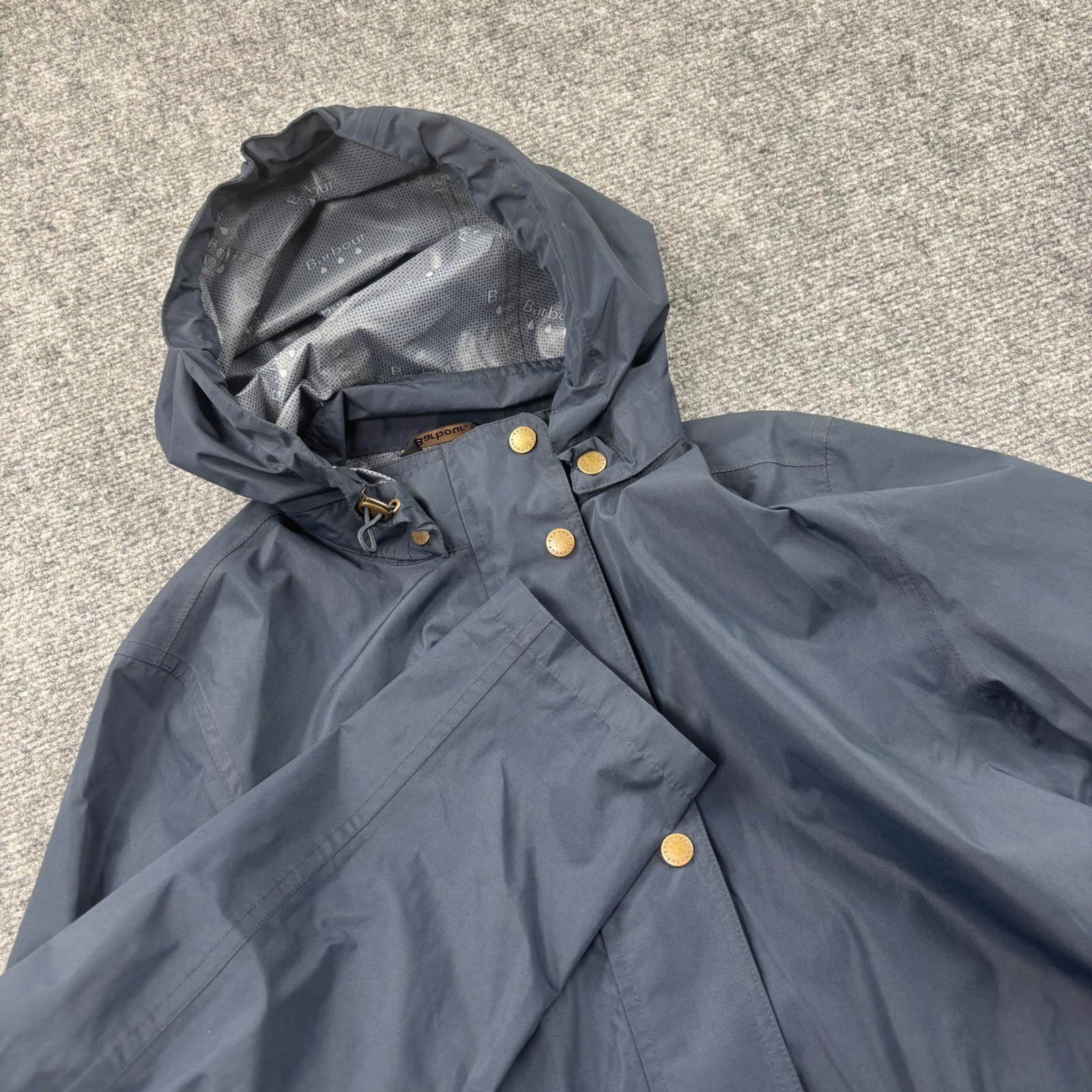Barbour Rain Jacket Size 10 Navy Weather Comfort Waterproof Hooded Coat Men’s