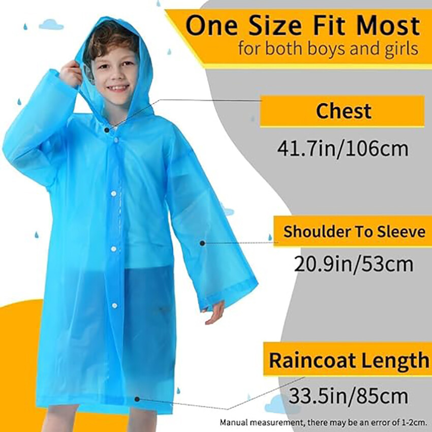 Waterproof Long Raincoat Men Women Rain Coat Hooded Trench Jacket Outdoor Hiking