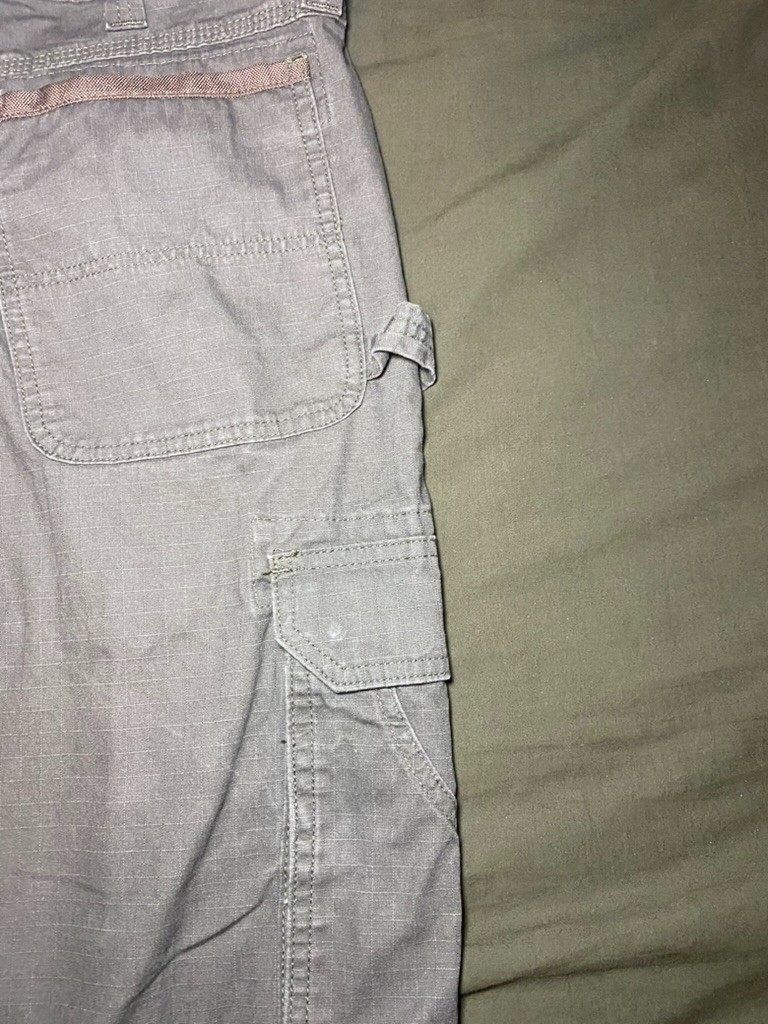 Wrangler RIGGS Workwear Men’s Grey Cargo Pants Relaxed Fit Canvas Cotton 34×30