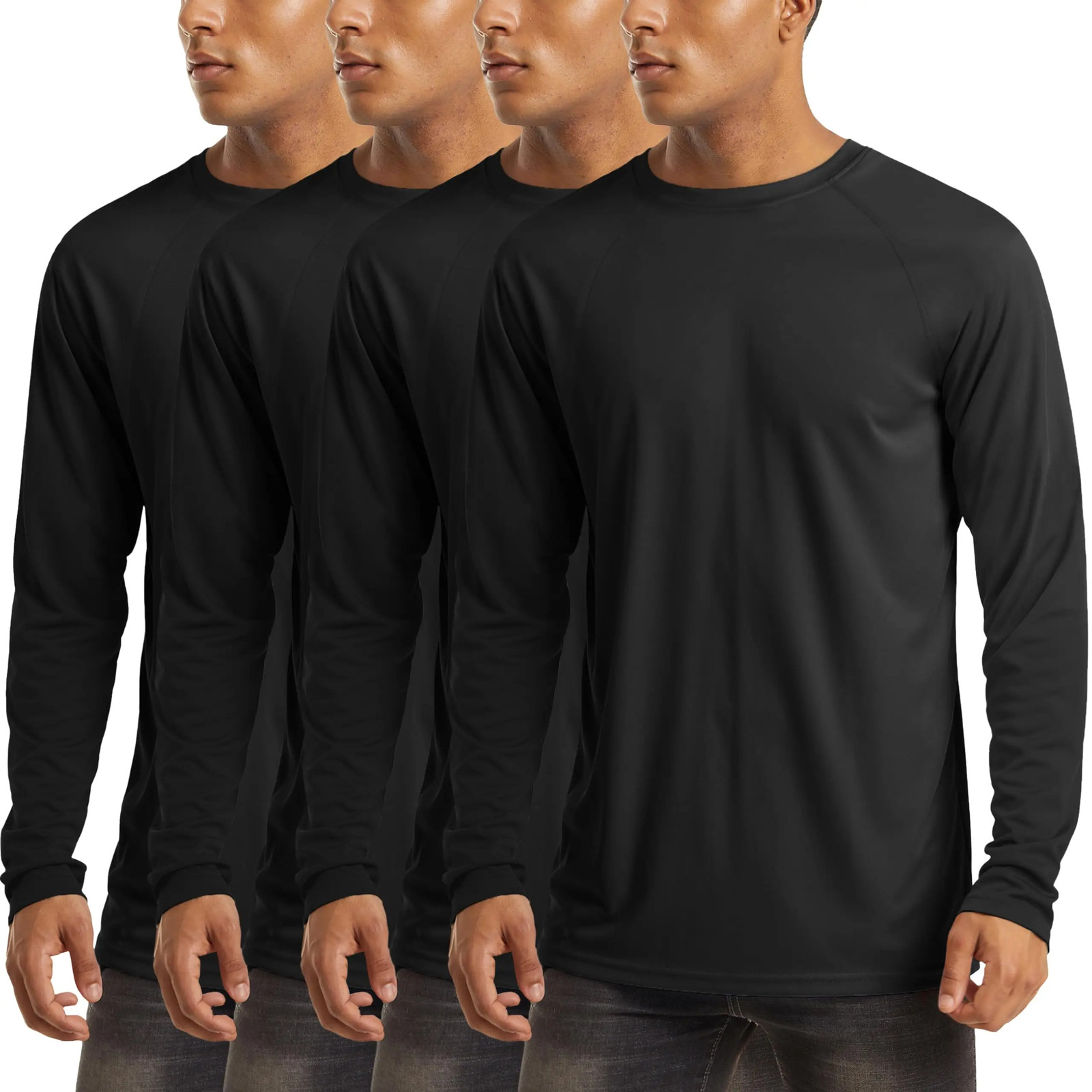 I 4 Pack Men’s Sports T-Shirts – Long Sleeve, Quick Dry