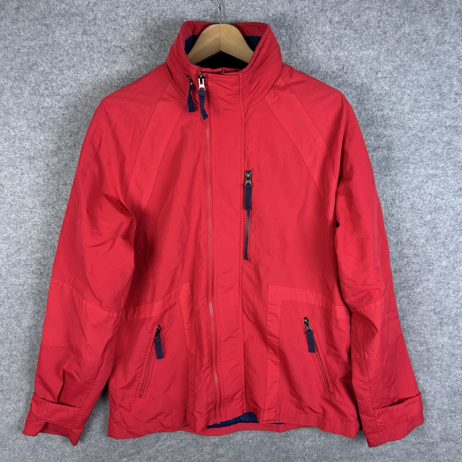 Joe Browns Jacket Mens Medium Red Full Zip 100% Polyamide Zipped Pockets Hooded