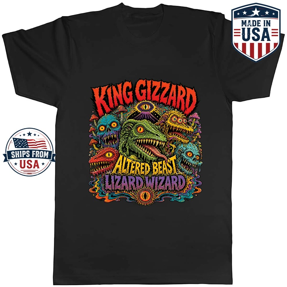 Altered Beast Lizard Wizard Graphic T-Shirt Fantasy Monster Art