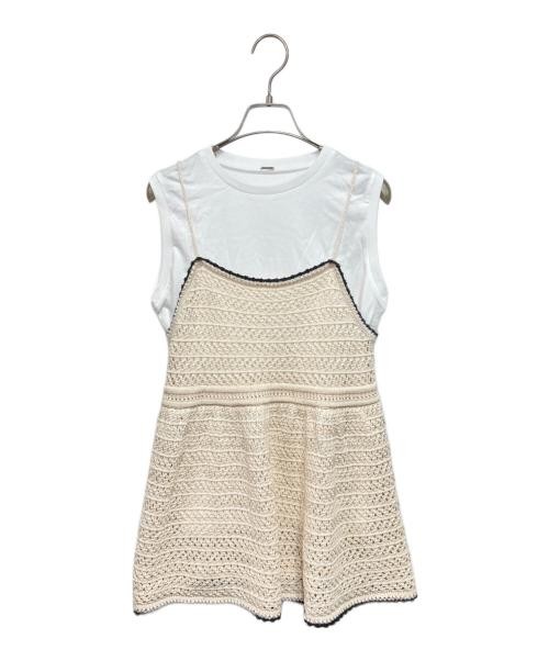 Mila Owen Crochet Knit Sleeveless Top Ivory Women’s Size Unknown Shirt
