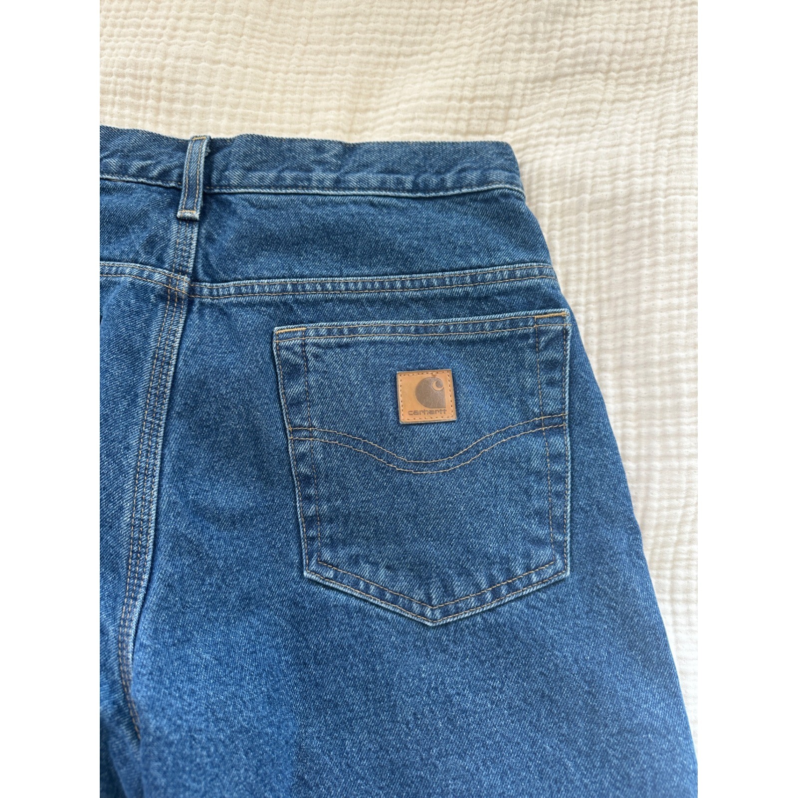 Vintage 90s Carhartt Flannel Lined Jeans Blue Relaxed Fit Workwear B172 31×30