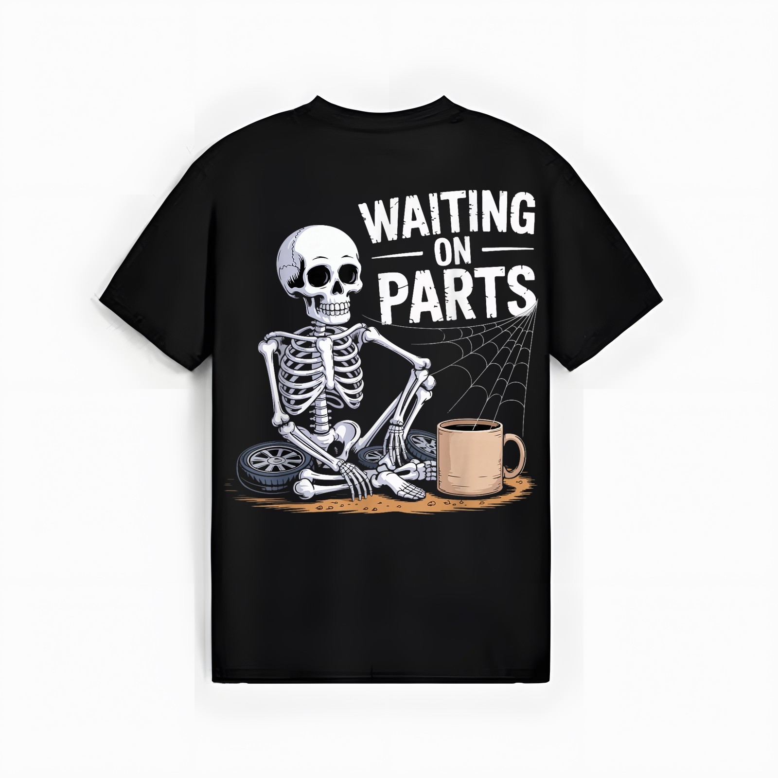 Funny Waiting On Parts Mechanic Skeleton Auto Repair Life T-Shirt