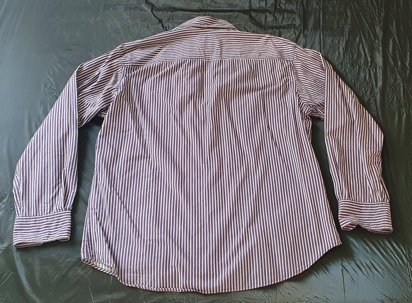 Tom Tailor Mens Shirt XL Long Sleeve, Purple Striped, Good Condition
