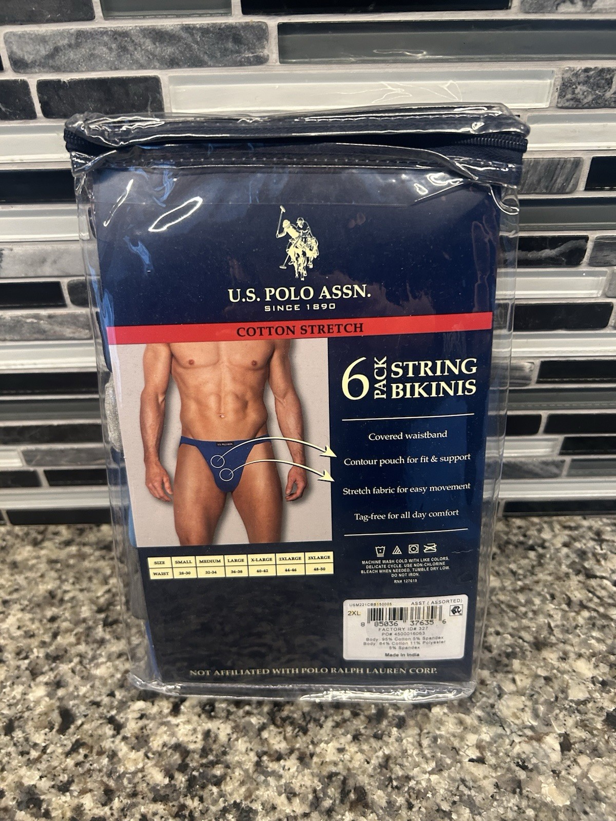 6 PACK STRING BIKINI BRIEF COTTON SOLID COLOR UNDERWEAR LOW RISE Sz 2XL NIP New
