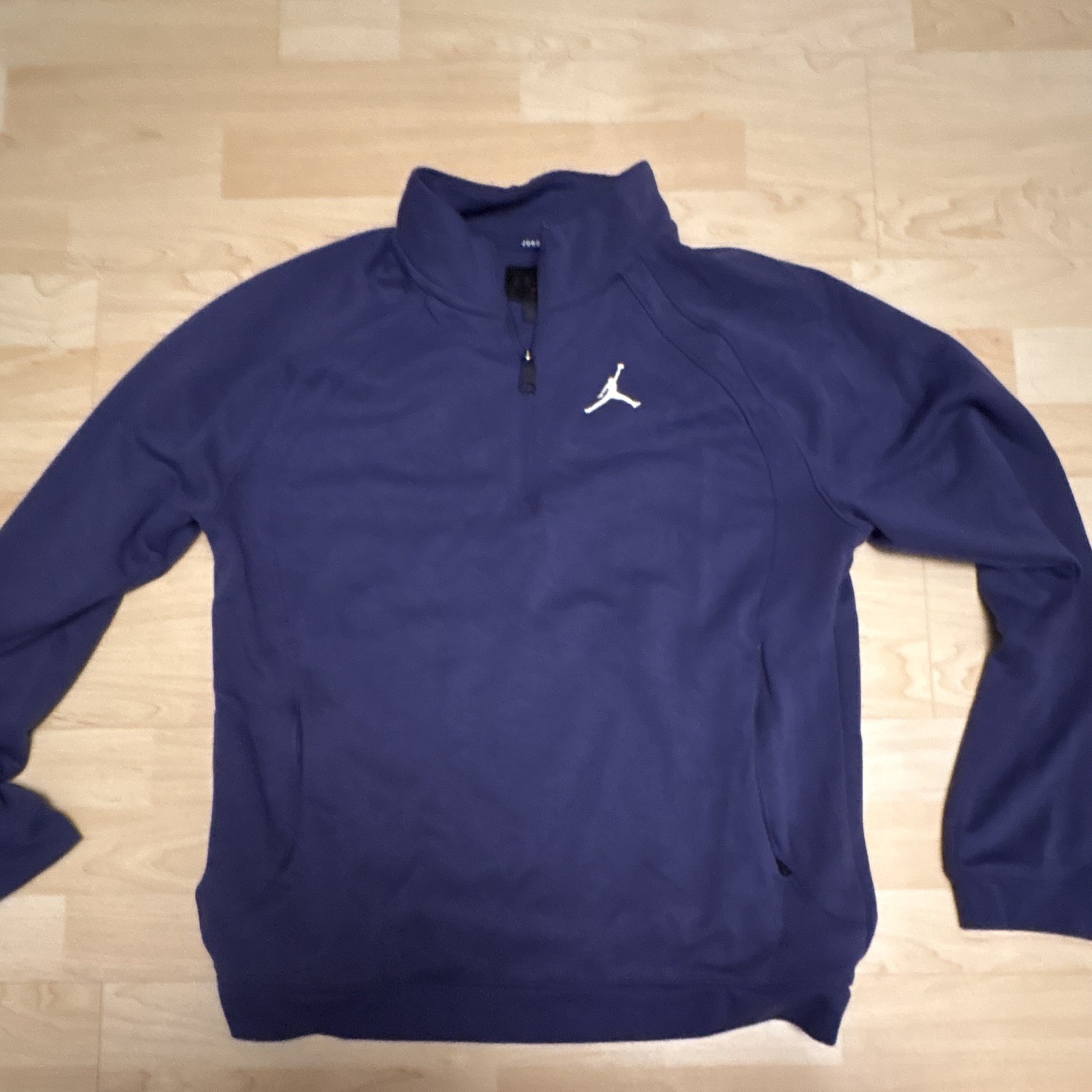 Jordan Golf Men’s M Blue 1/4 Zip Mock Neck Long Sleeve Polyester Jumpman