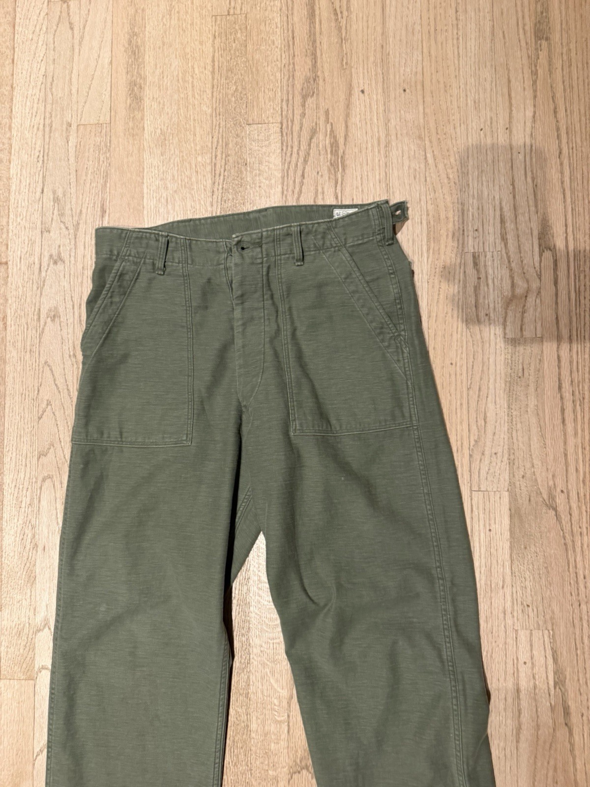 orSlow Men’s Green Solid Casual Pants Size M/2 size 32. Regular cut!