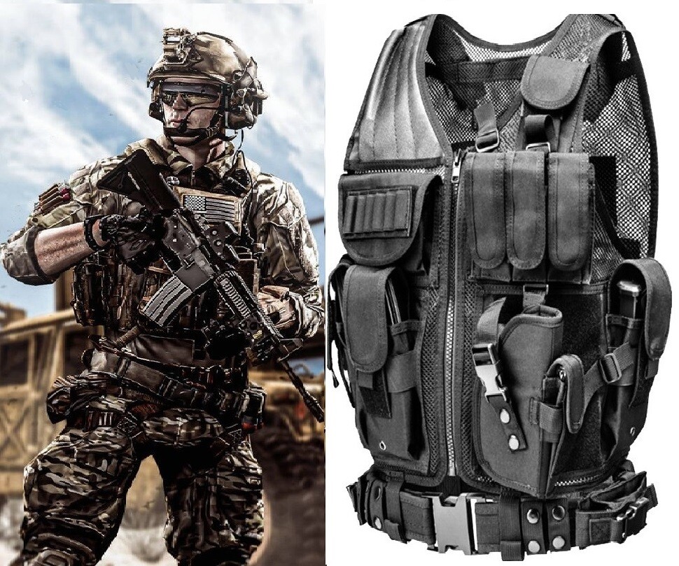 U.S Military Tactical Vest Combat Airsoft Hunting Training Gear Protection Multi