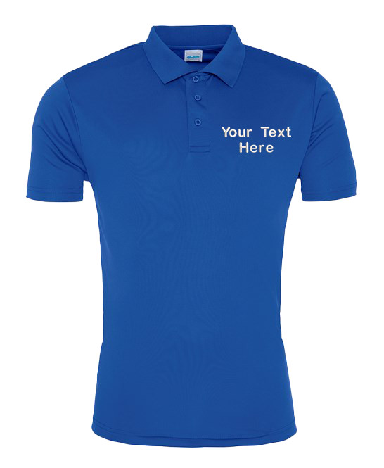 AWDis Personalised Embroidered Cool Smooth Polo Top Text/Logo Short Sleeve Gym