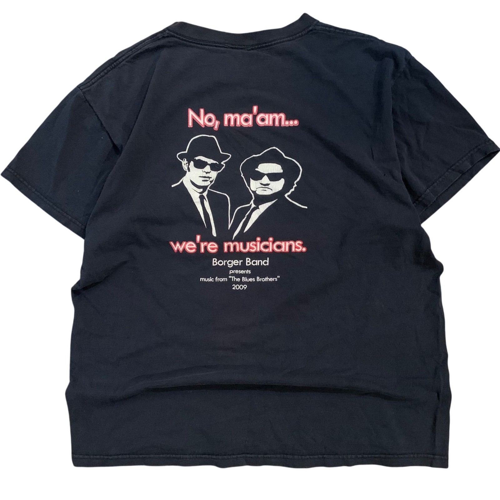 2009 Blues Brothers Borger Band Fruit of the Loom Graphic T-Shirt Black Mens L
