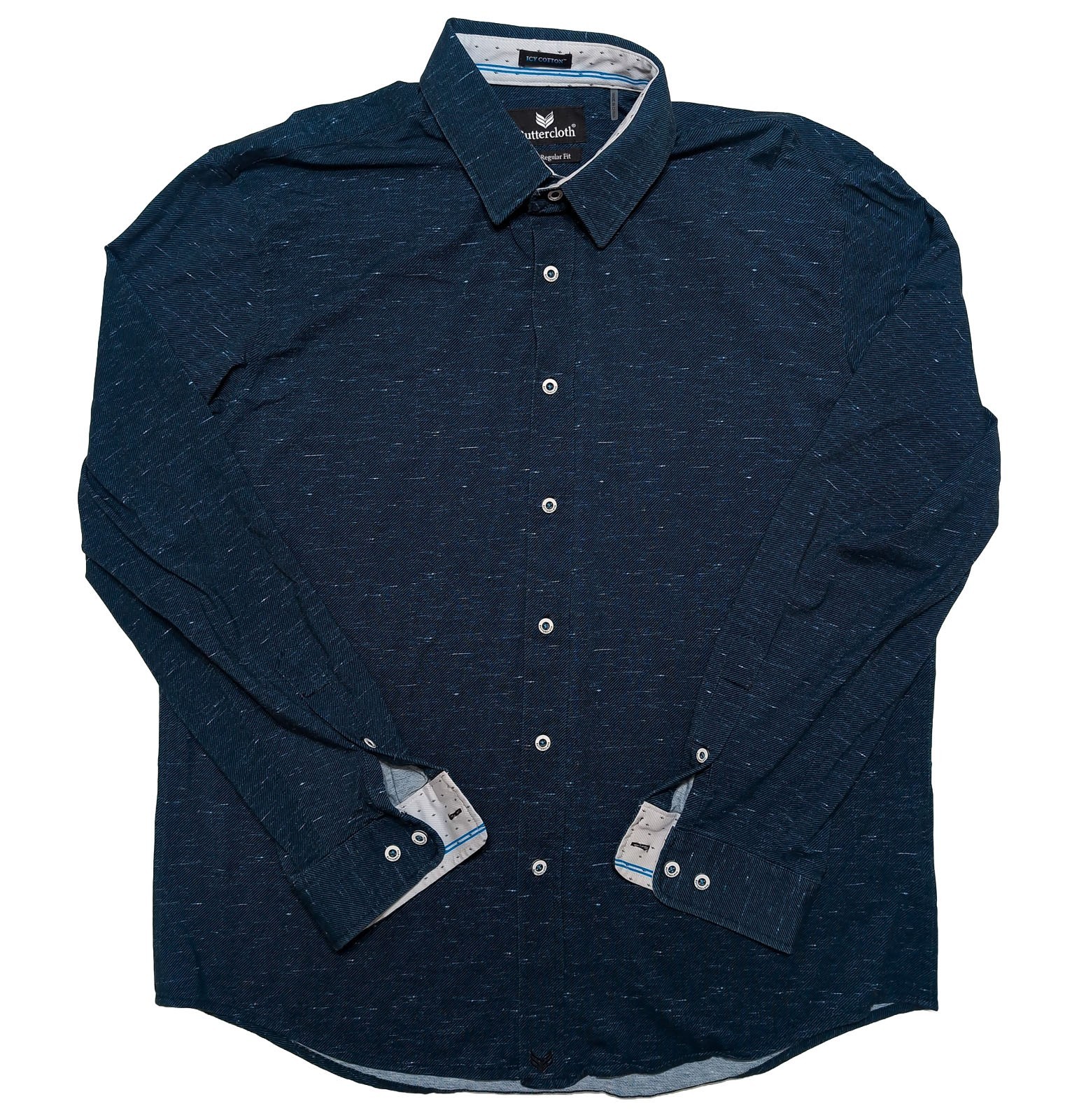 BUTTERCLOTH Icy Cotton Long Sleeve Button Shirt Blue Men’s XL