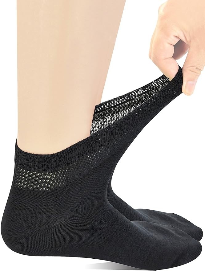 Yomandamor Mens Coolmax Ankle Wide Stretched Diabetic Socks with Seamless Toe,5