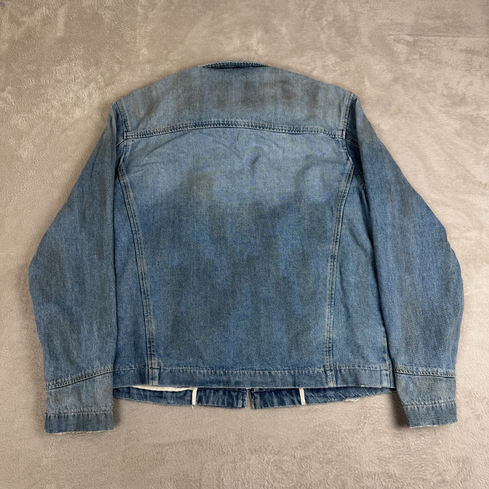 RTA Denim Full Zip Jacket Mens L Blue Preowned Cotton Comfort Lightwash Travel