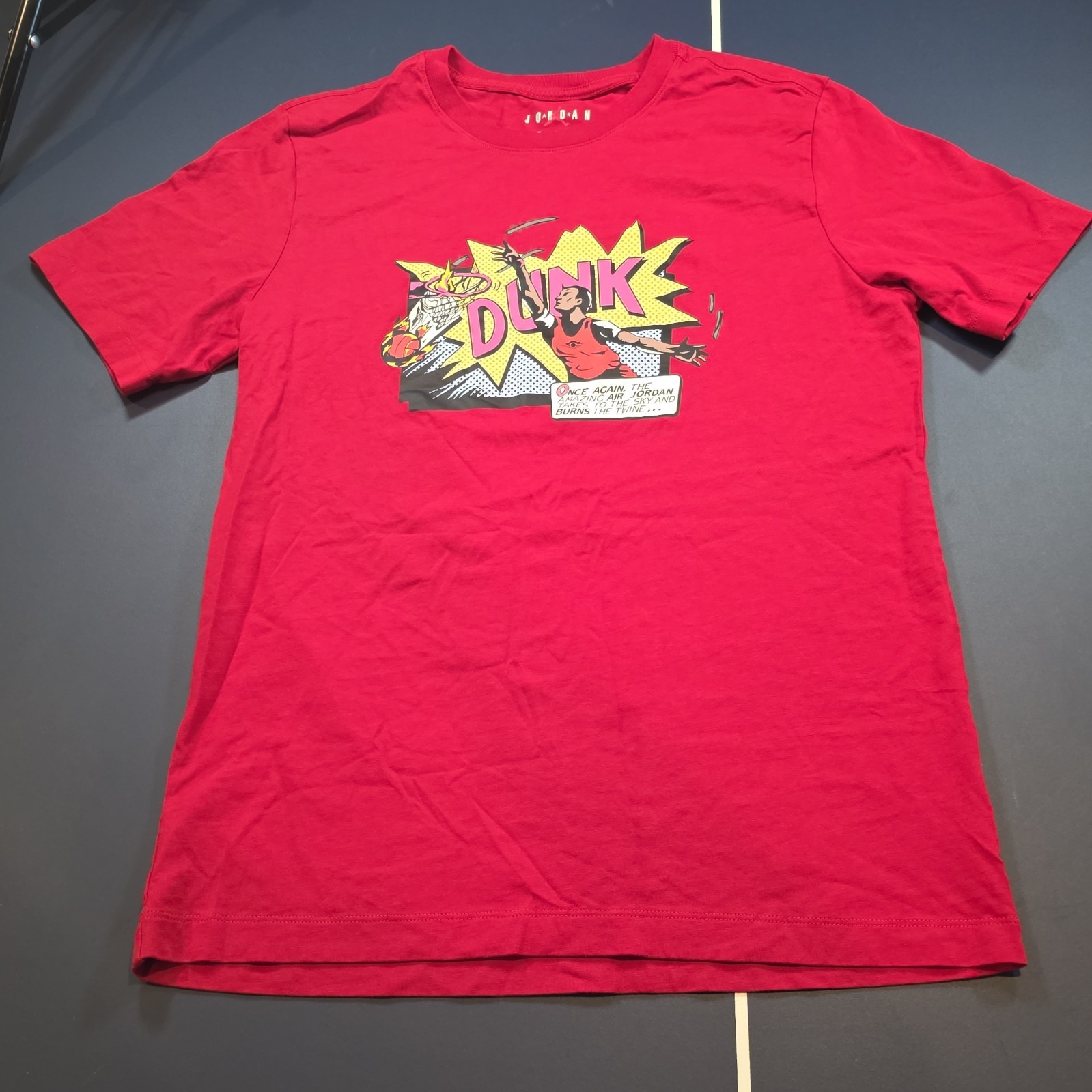 Jordan Air Jordan Dunk Graphic Print Red Men’s Crew Neck T-Shirt M