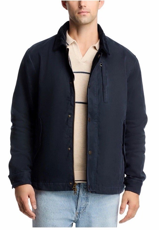 MARINE LAYER Weston Waxed Canvas Barn Jacket Navy Blue Men’s Sz L NWT $248