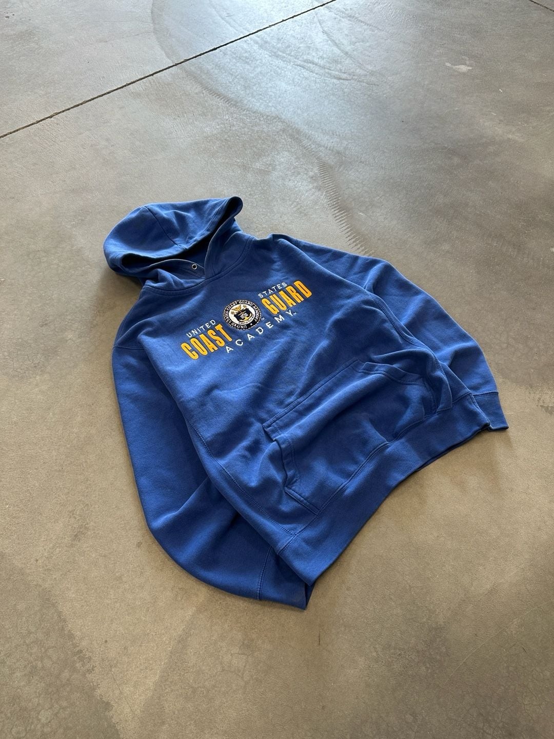 Vintage 90s coast guard blue pullover hoodie size S