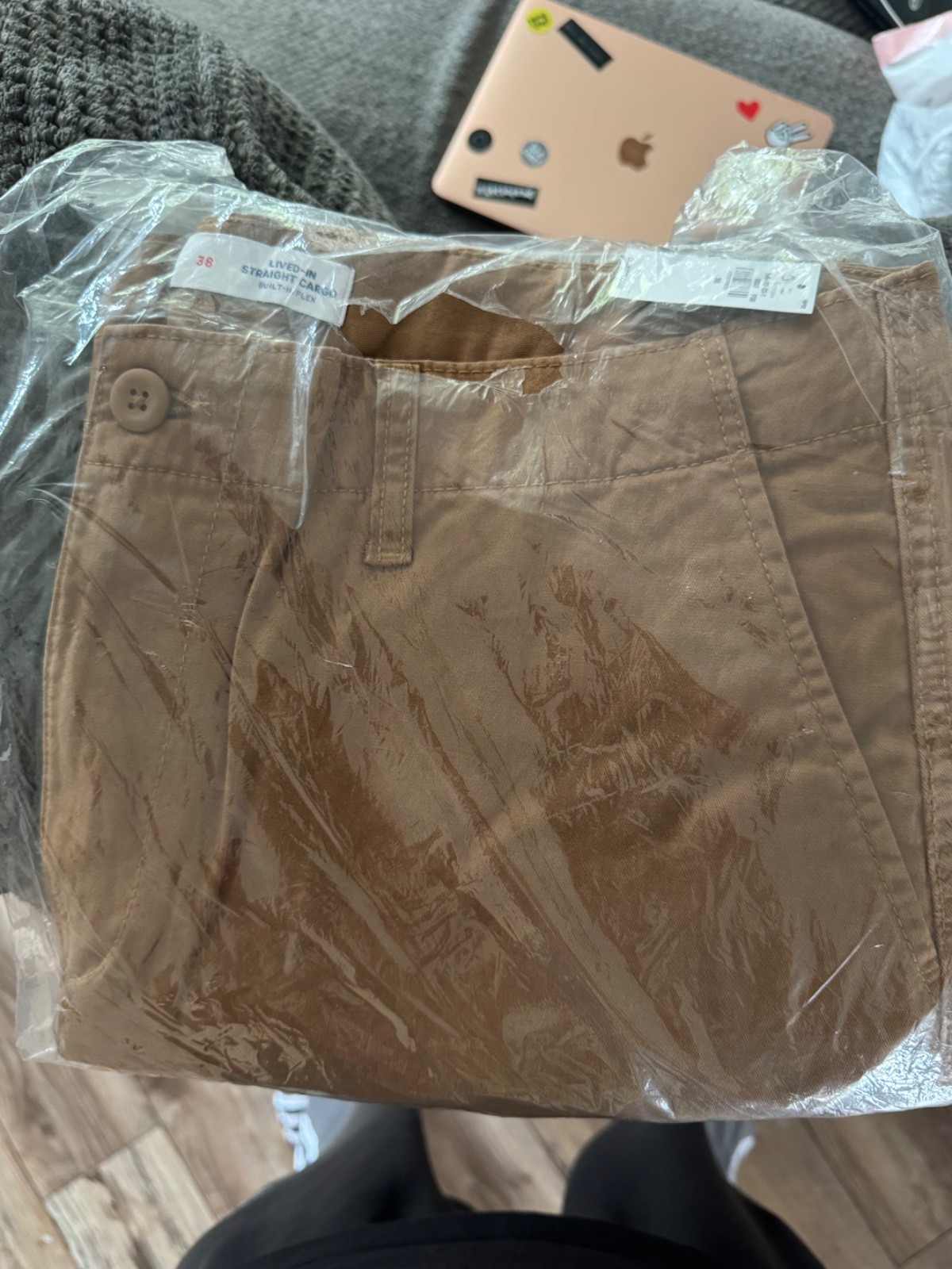 old navy mens lived- in straight cargo pants nwt size 38