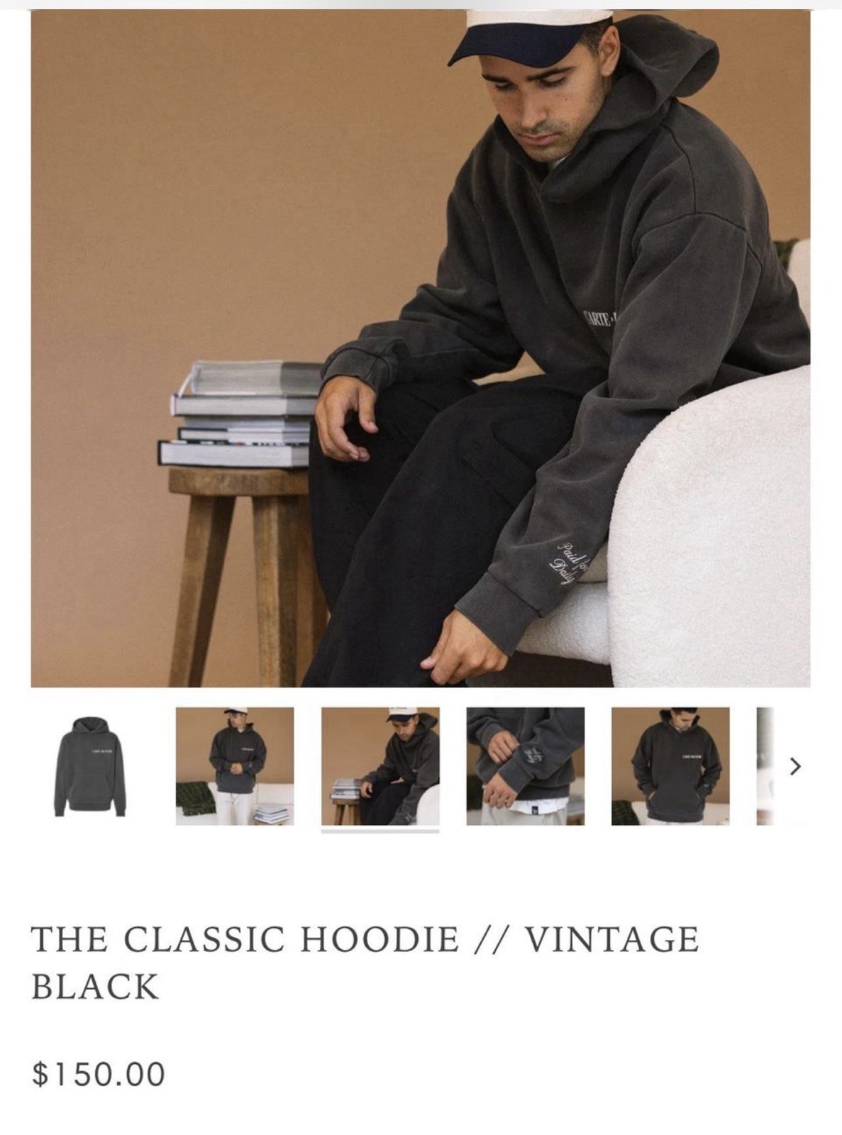 Carte Blanche Grey Heavyweight Oversized Vintage Hoodie