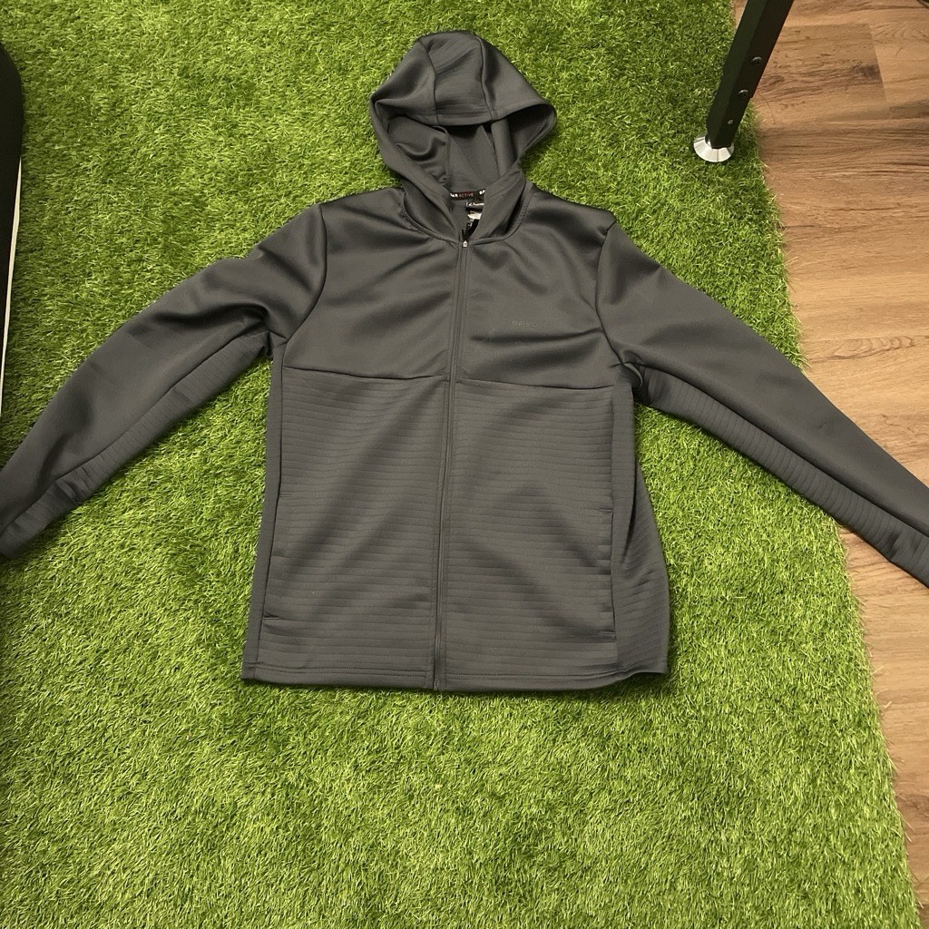 Spyder Active Mens Full Zip Hoodie Jacket Charcoal Gray ProW-B Jacket Size M