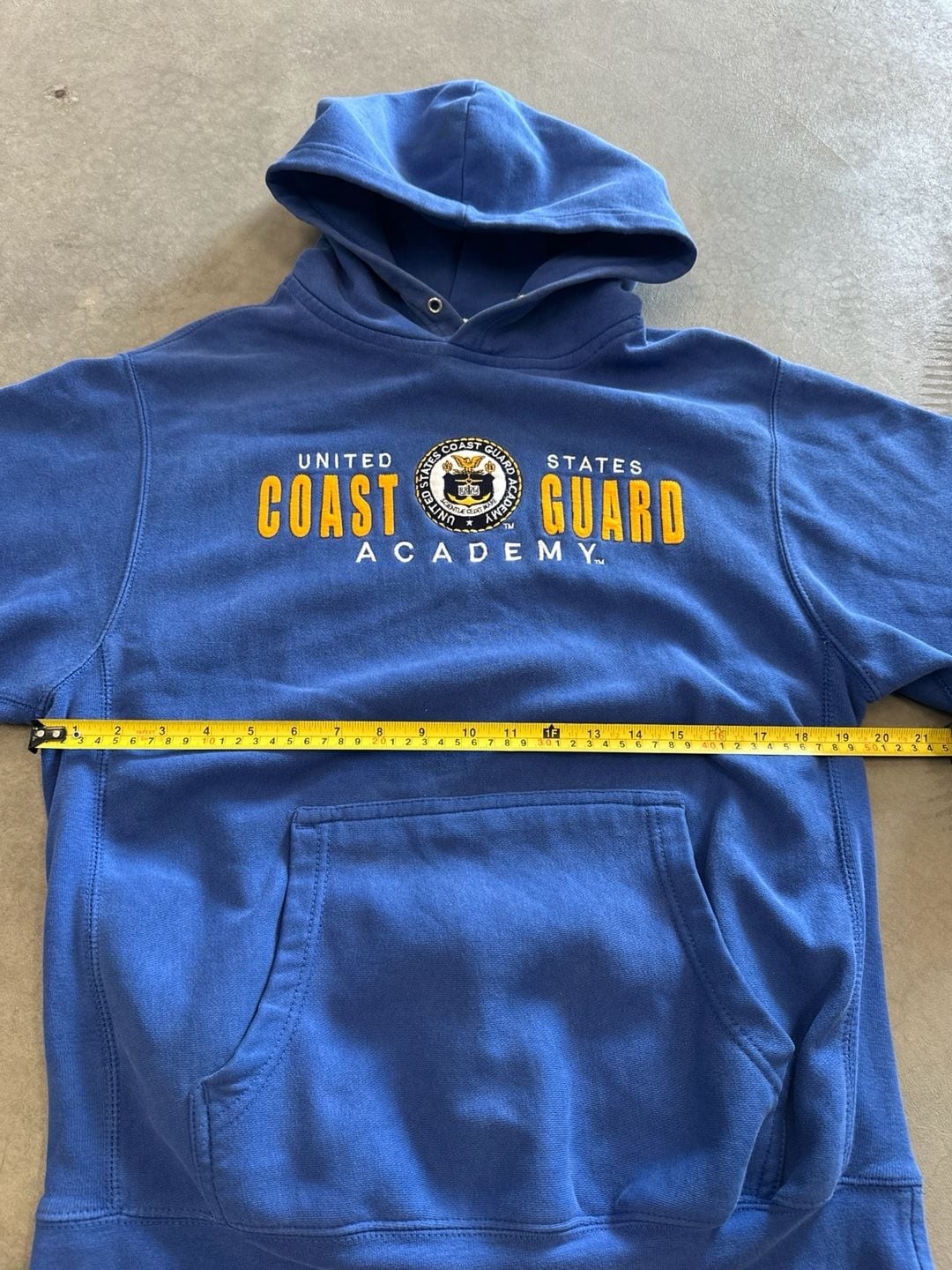 Vintage 90s coast guard blue pullover hoodie size S