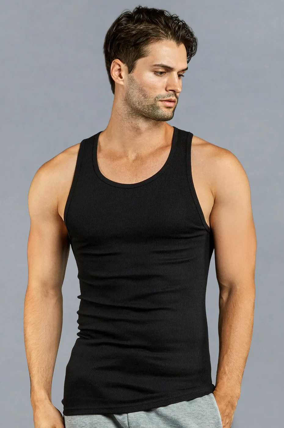 6 Pack KNOCKER MEN’S BLACK A-SHIRTS Tank Top Undershirts Size S M L XL 2XL 3XL